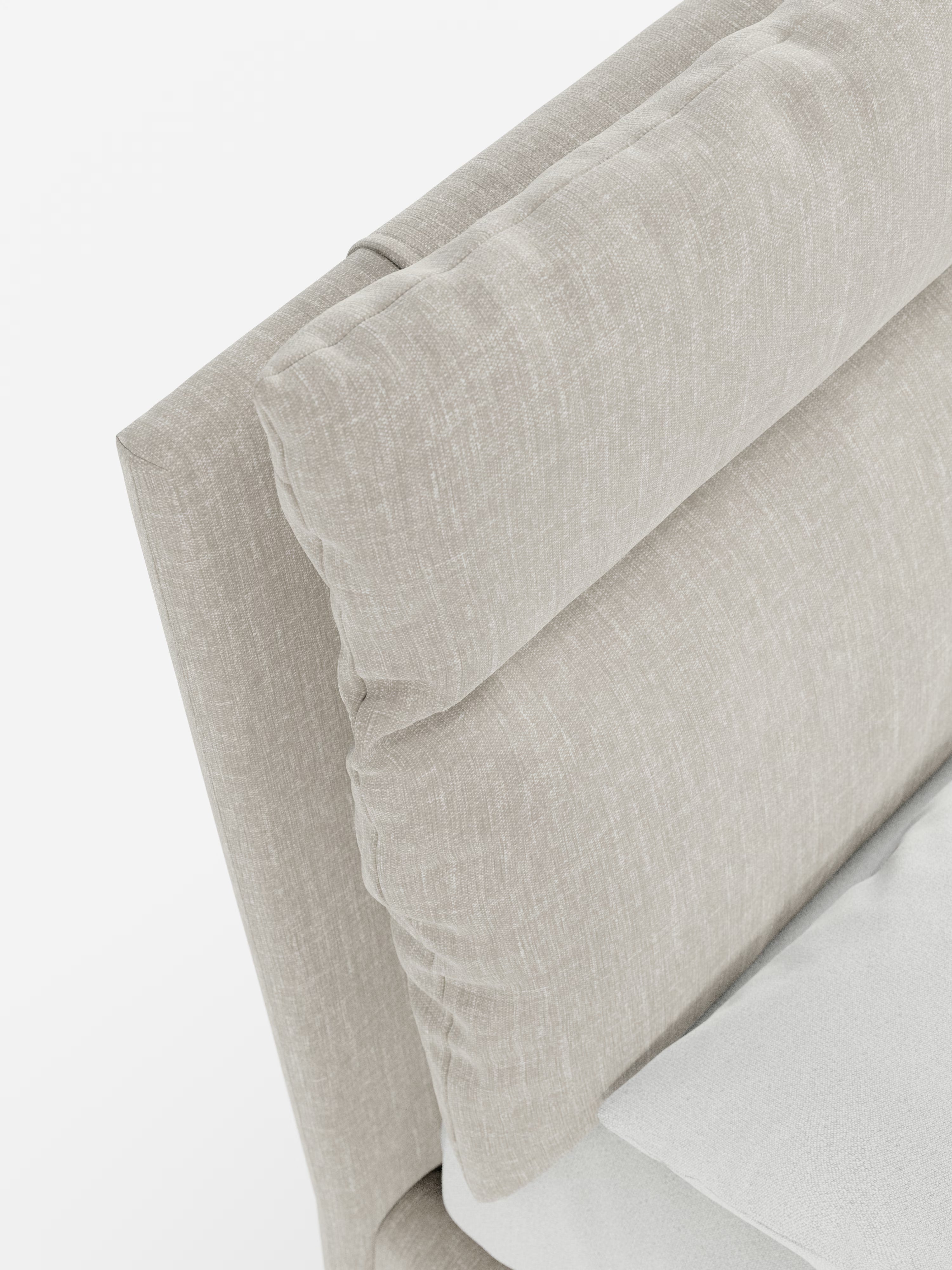 Jerry Upholstered storage bed with reclining cushions in stain-resistant chenille fabric Quick-Clean