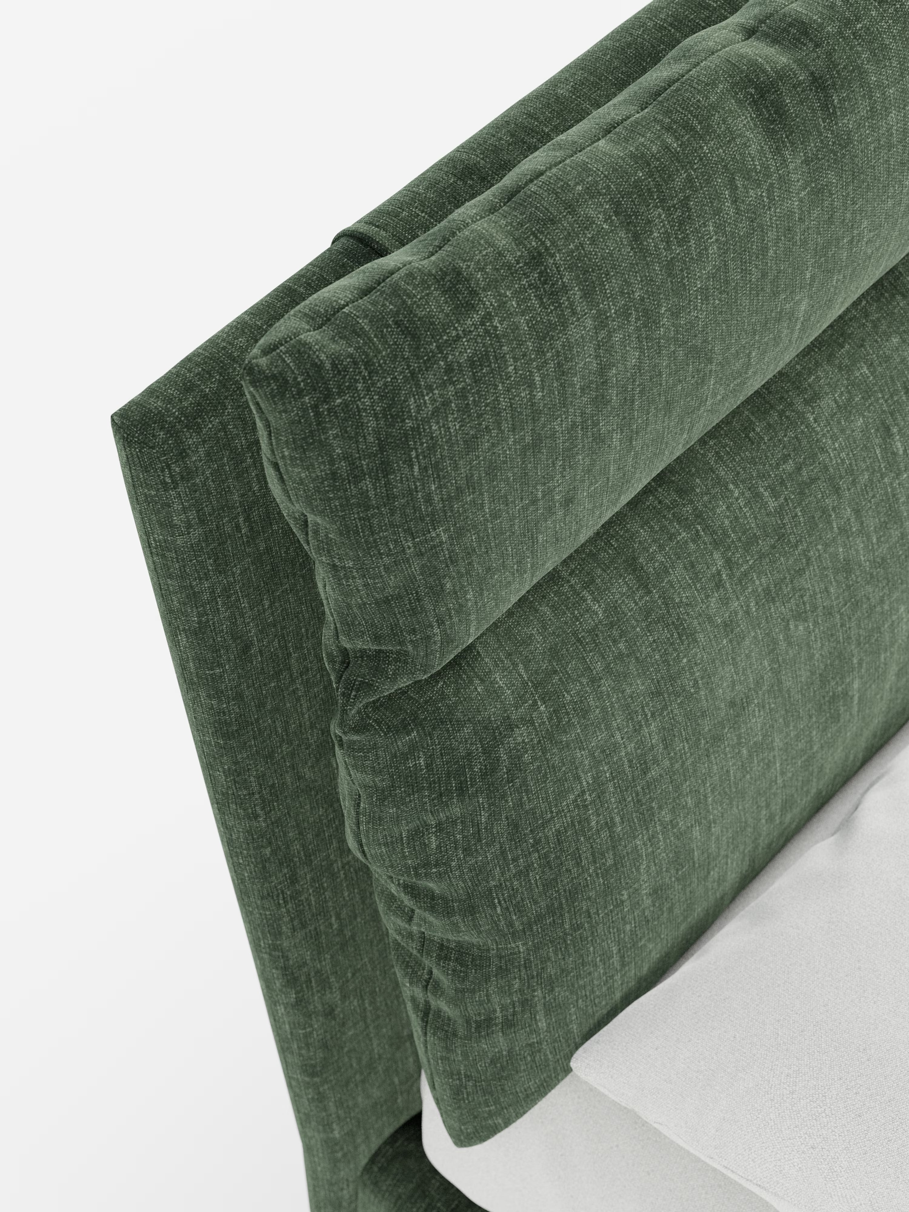 Jerry Upholstered storage bed with reclining cushions in stain-resistant chenille fabric Quick-Clean