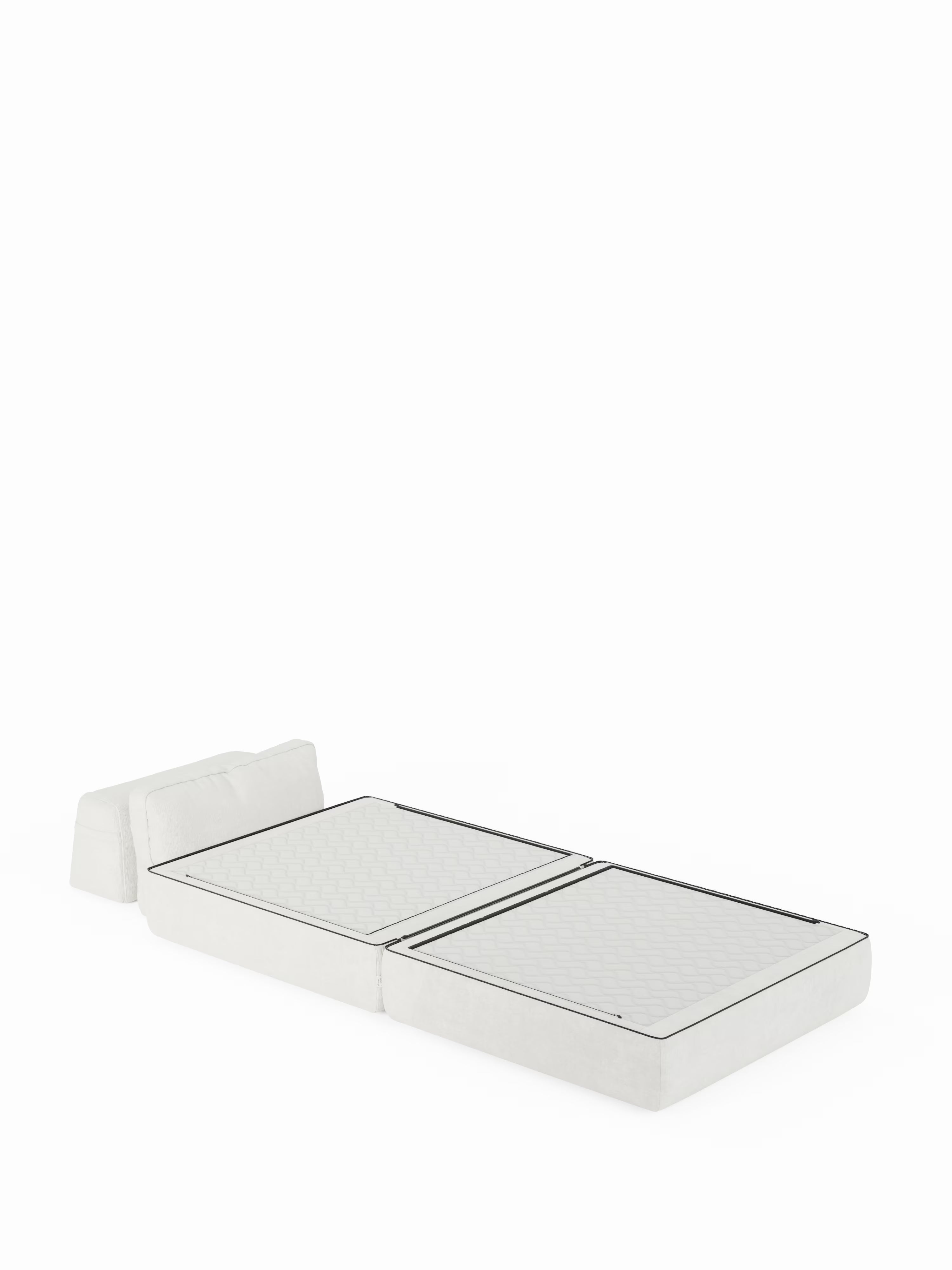 Rift Poltrona letto moderna in tessuto smacchiabile – materasso 22 cm con memory e schienale mobile