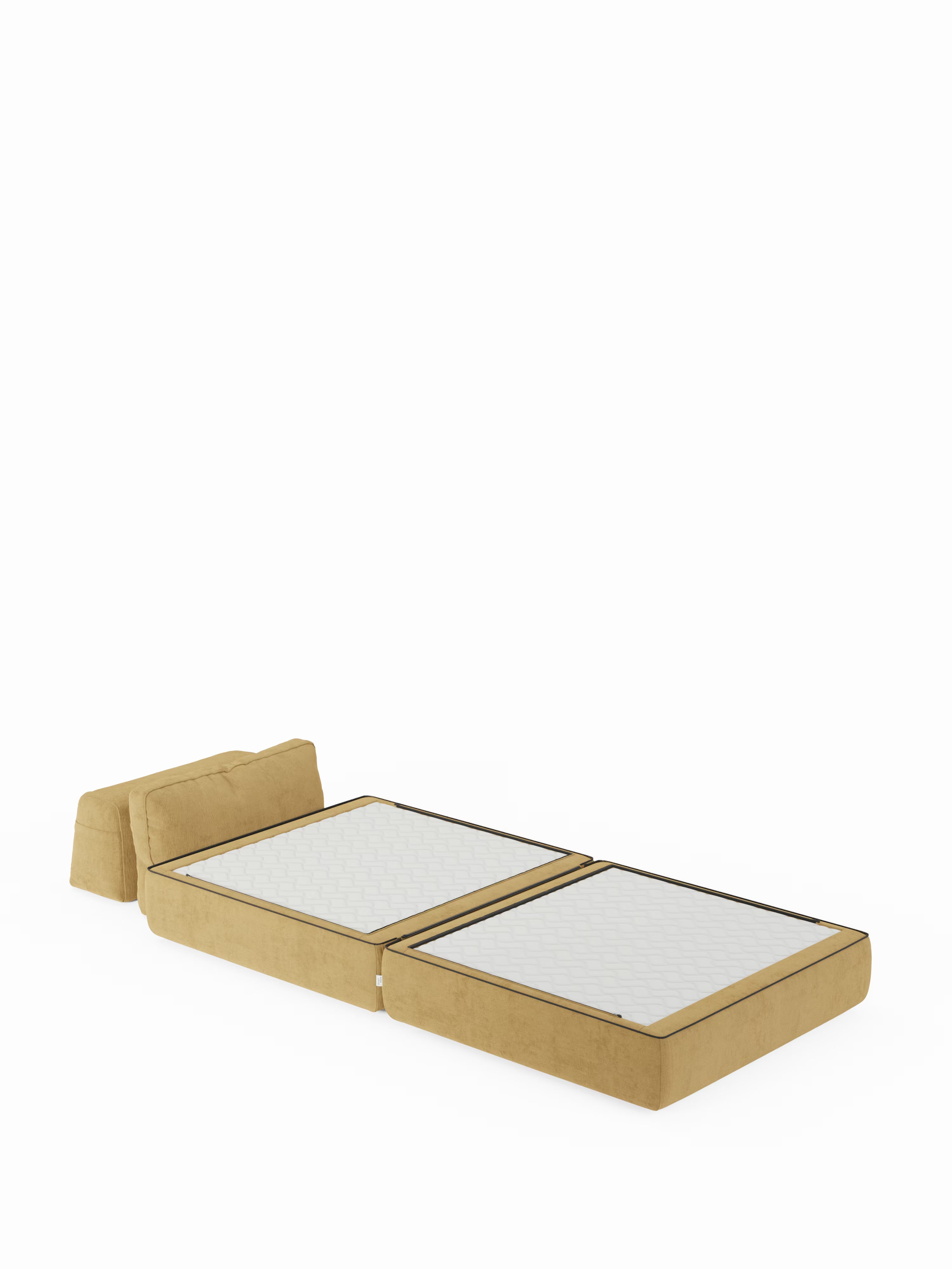 Rift Poltrona letto moderna in tessuto smacchiabile – materasso 22 cm con memory e schienale mobile