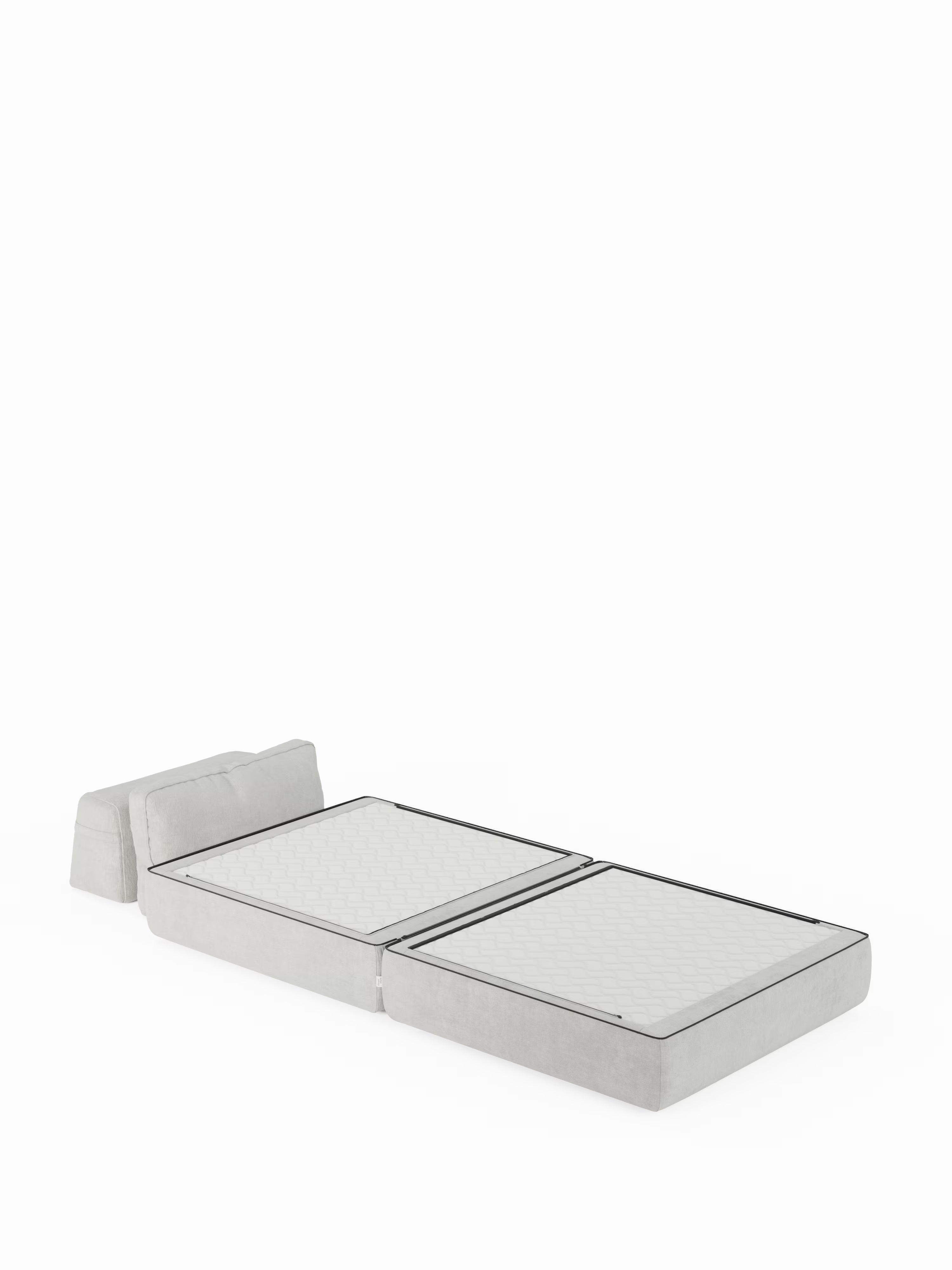 Rift Poltrona letto moderna in tessuto smacchiabile – materasso 22 cm con memory e schienale mobile