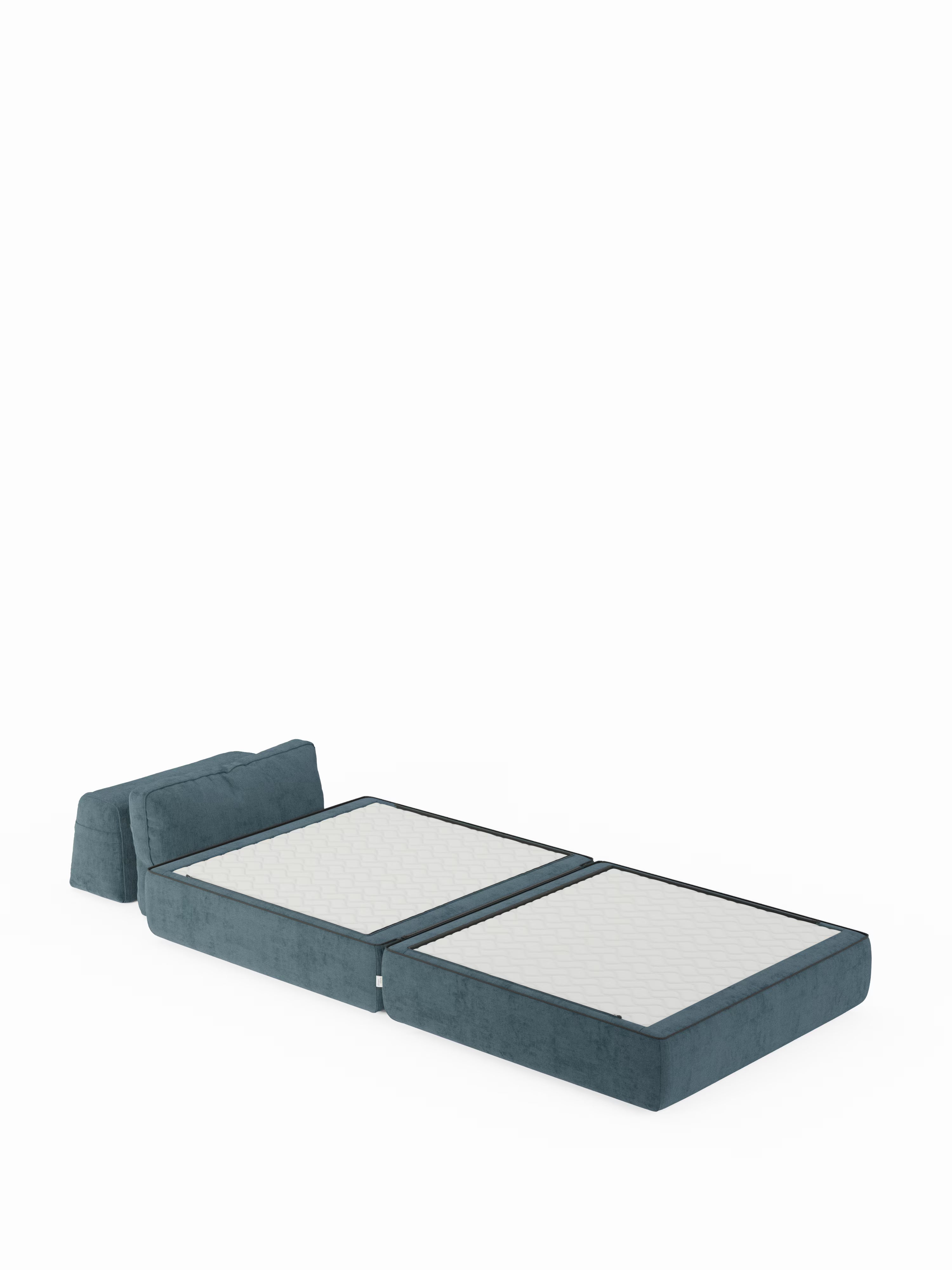 Rift Poltrona letto moderna in tessuto smacchiabile – materasso 22 cm con memory e schienale mobile
