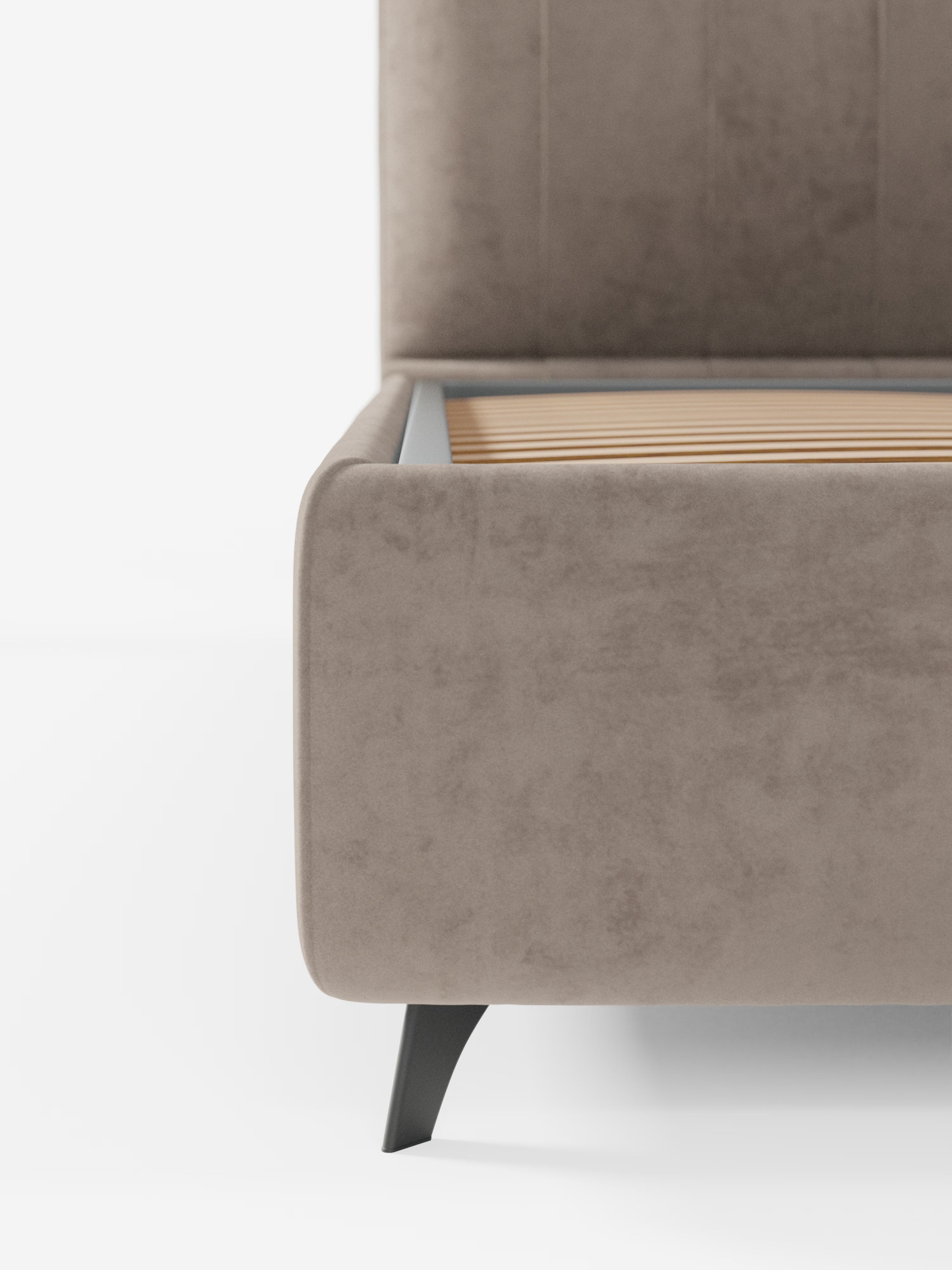 Bogart Modern double storage bed in stain-resistant microfiber, removable cover, and spacious compartment