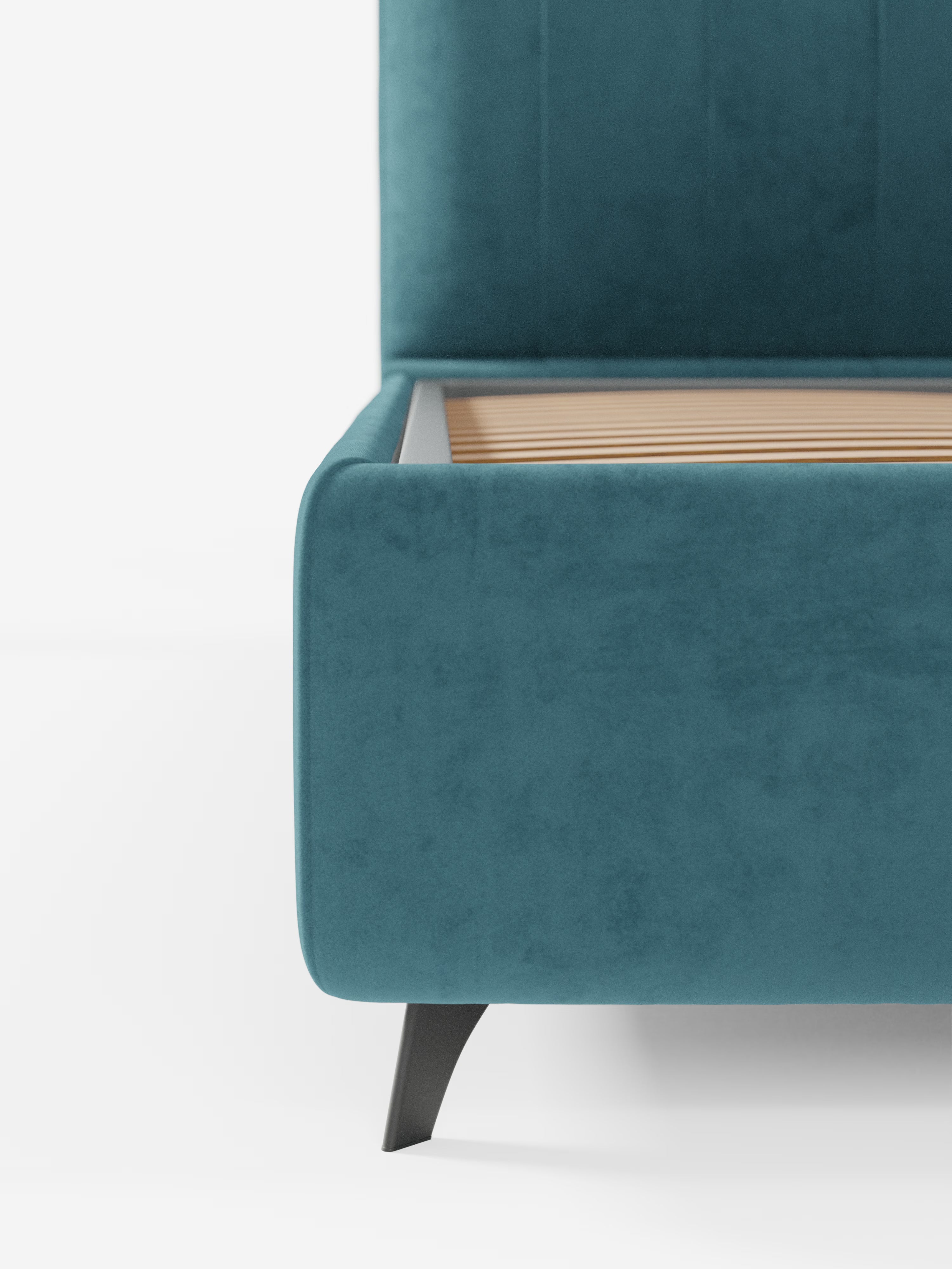 Bogart Modern double storage bed in stain-resistant microfiber, removable cover, and spacious compartment