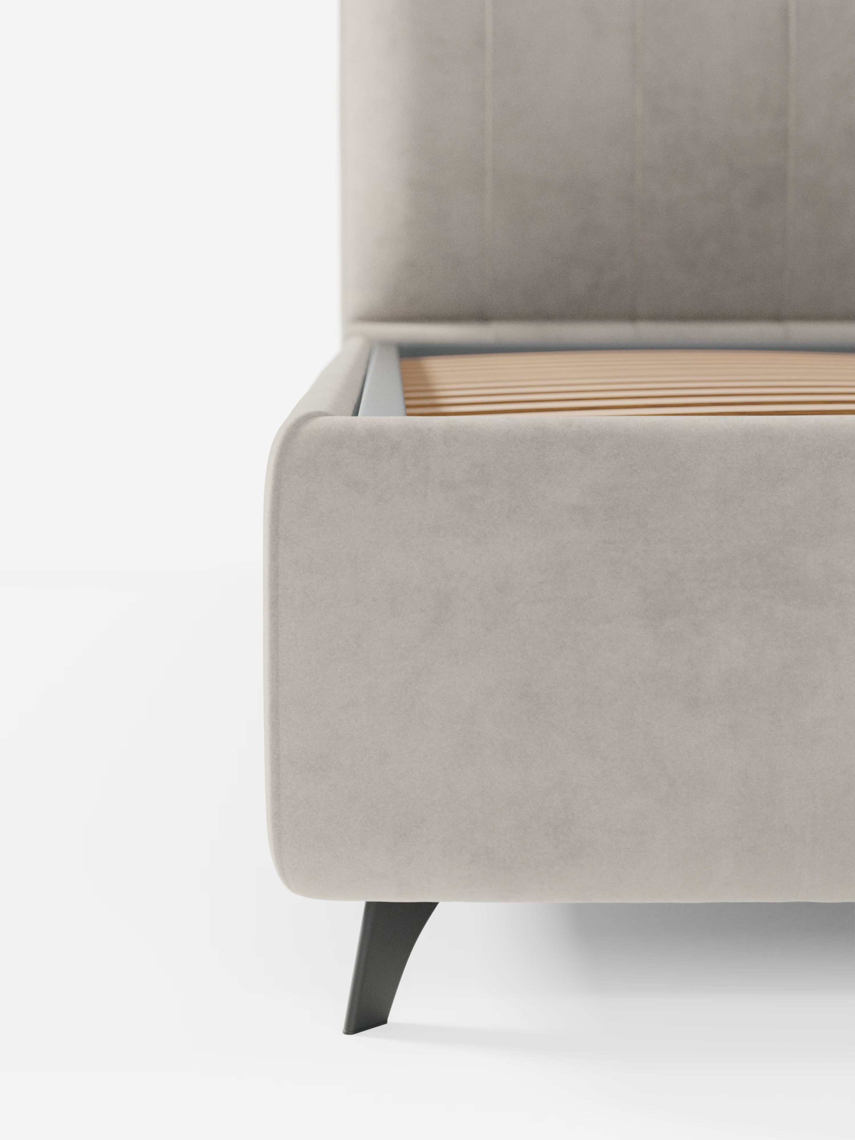 Bogart Modern double storage bed in stain-resistant microfiber, removable cover, and spacious compartment