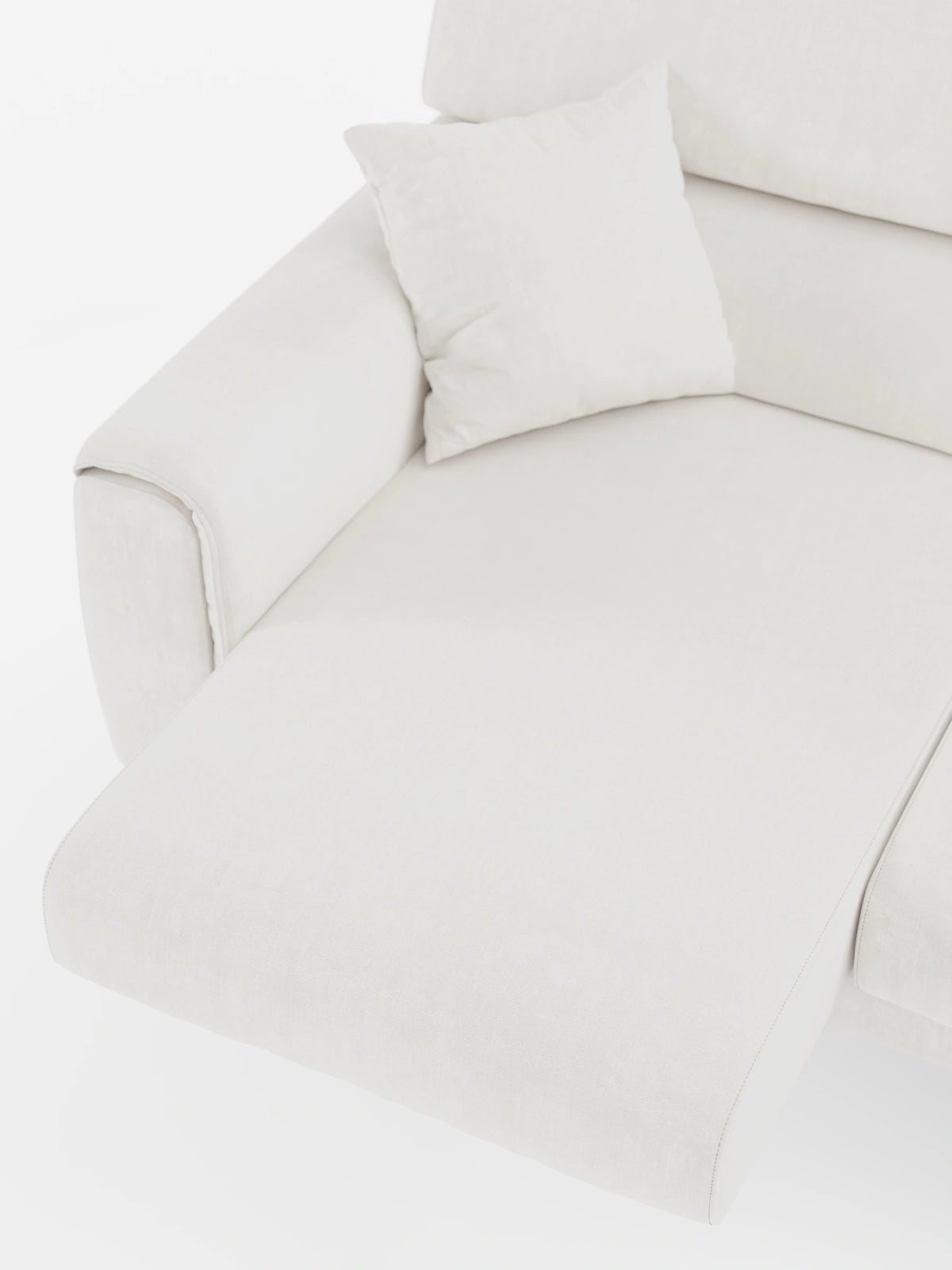 Caravaggio Sofa für 4 Personen mit drei ausziehbaren Sitzen und verstellbaren Kopfstützen aus fleckenabweisendem Stoff