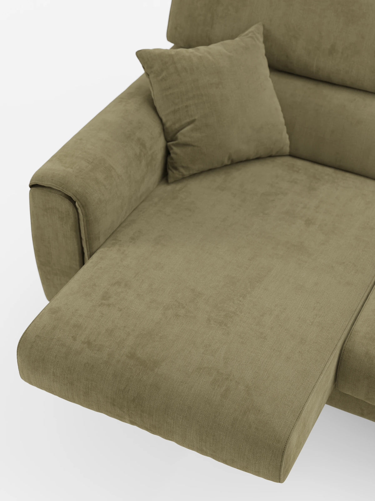 Caravaggio Sofa für 4 Personen mit drei ausziehbaren Sitzen und verstellbaren Kopfstützen aus fleckenabweisendem Stoff