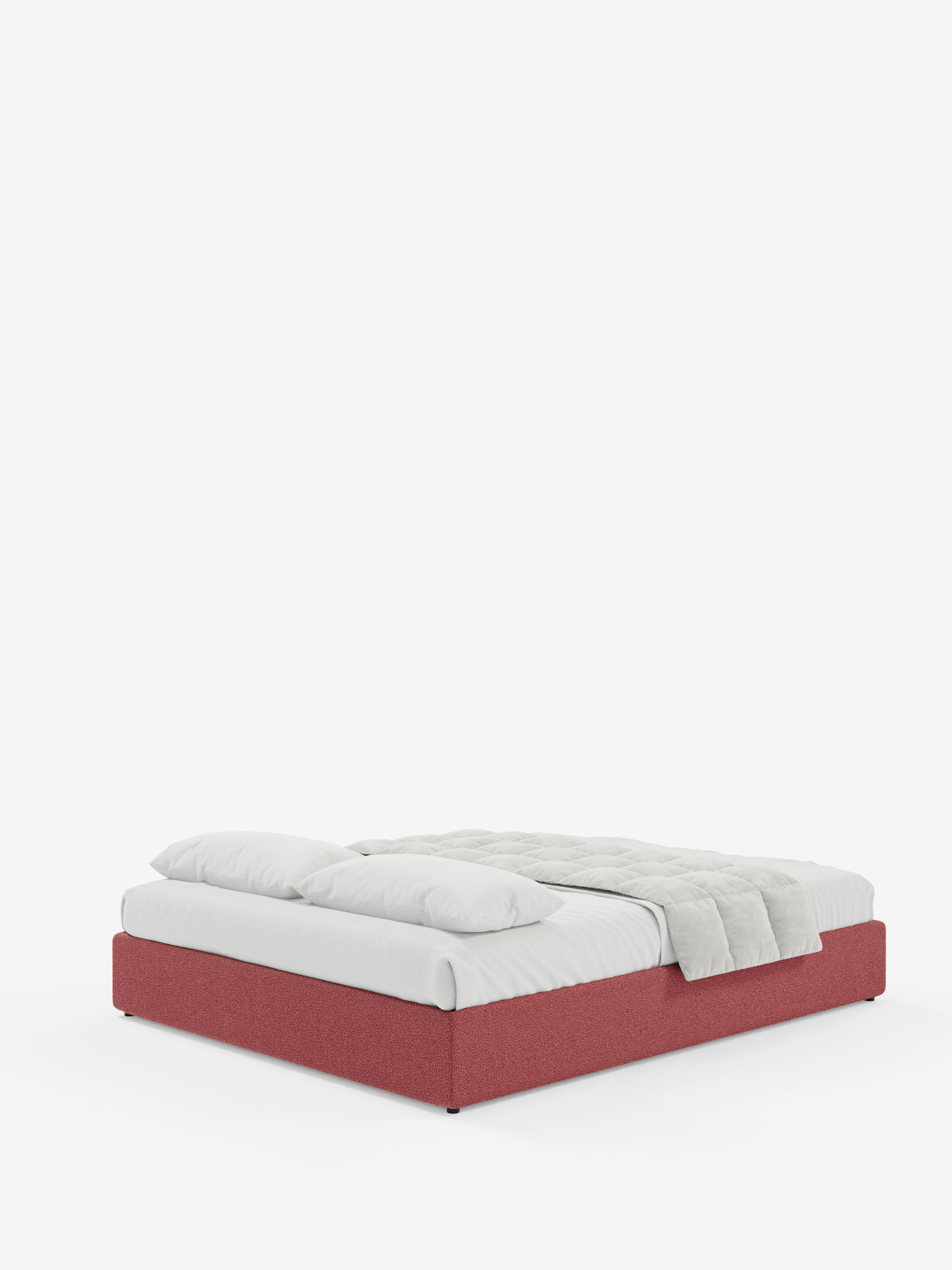 Ina Upholstered removable cover storage box spring in stain-resistant waterproof cotton-effect fabric