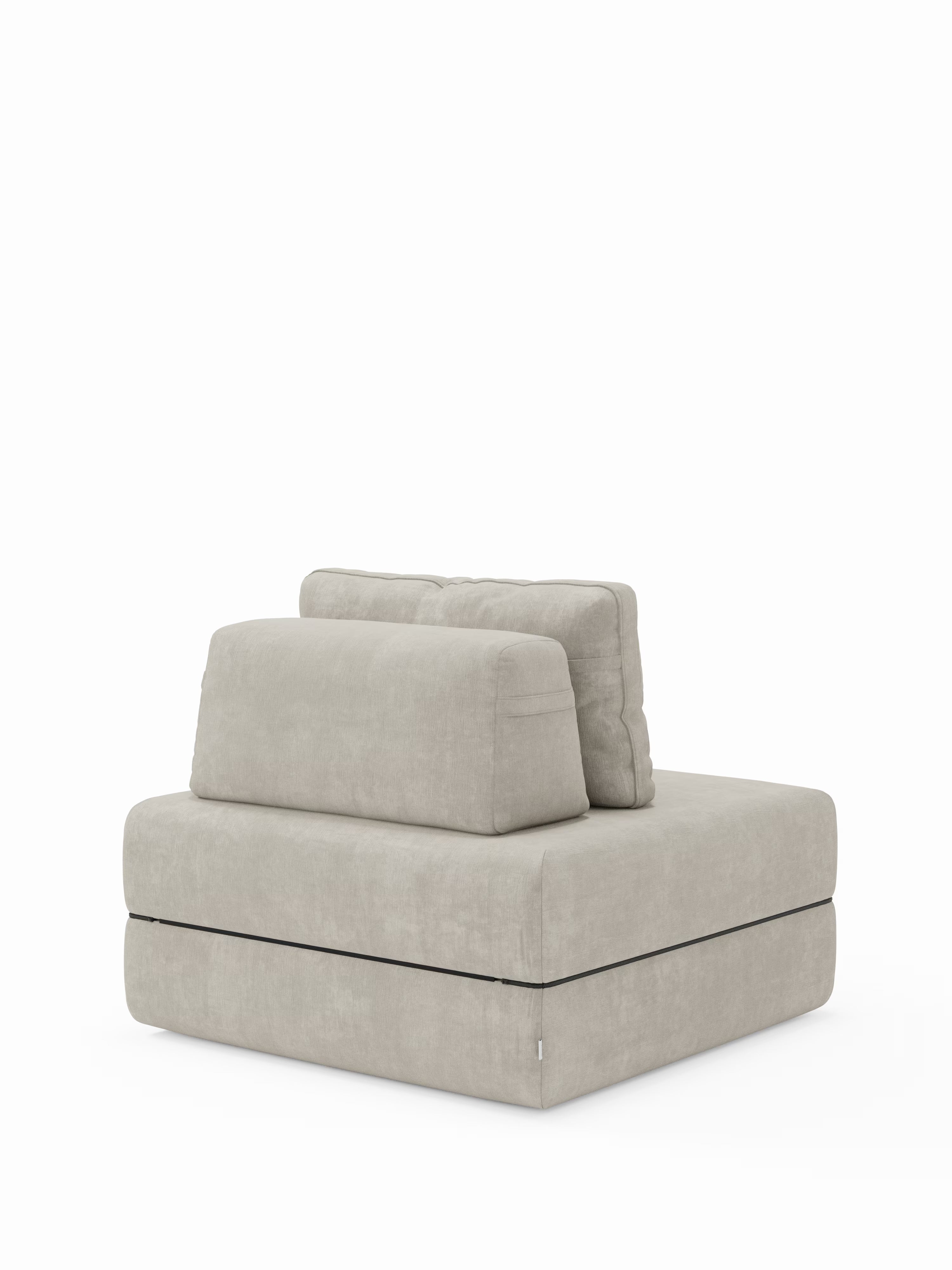 Rift Poltrona letto moderna in tessuto smacchiabile – materasso 22 cm con memory e schienale mobile