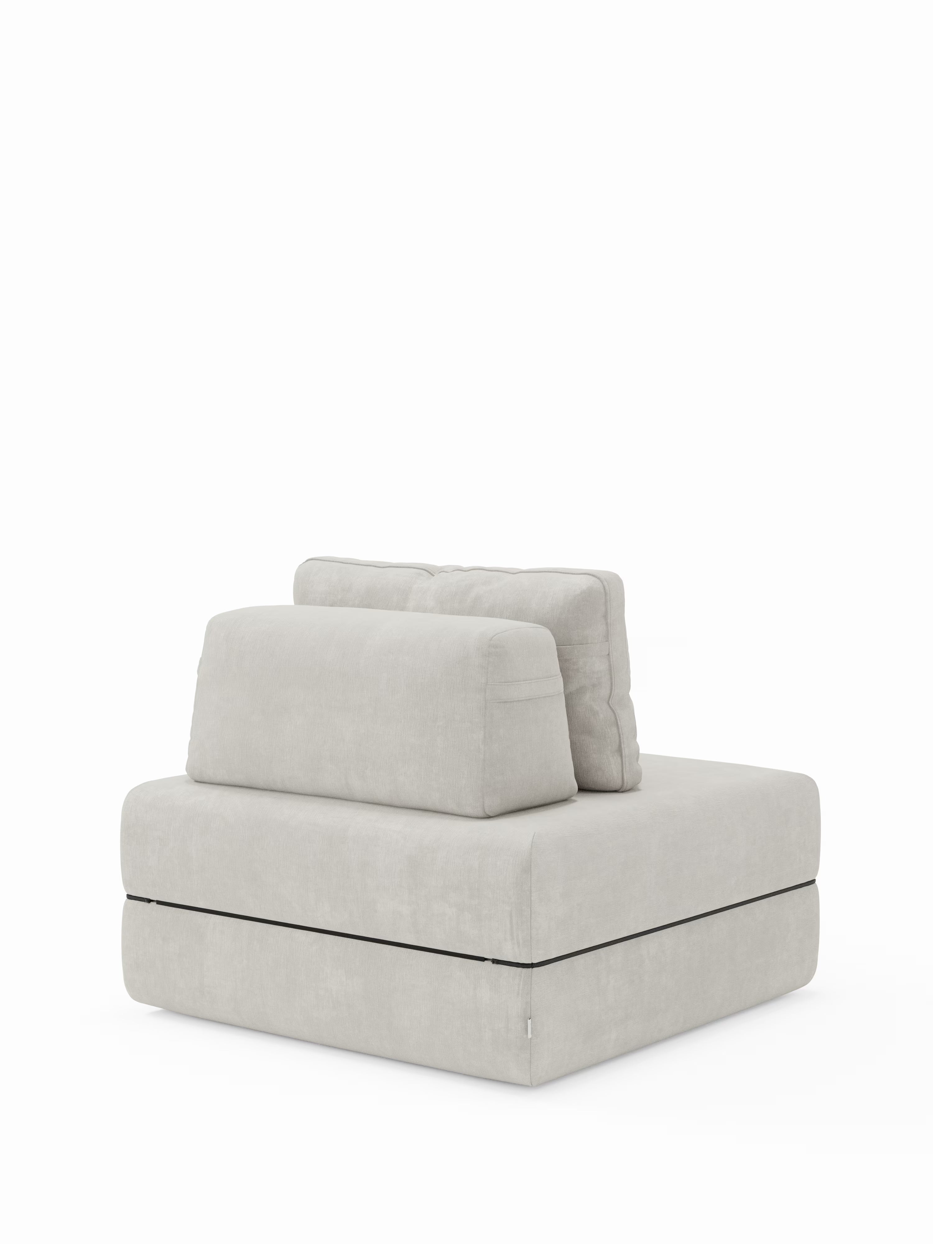 Rift Poltrona letto moderna in tessuto smacchiabile – materasso 22 cm con memory e schienale mobile