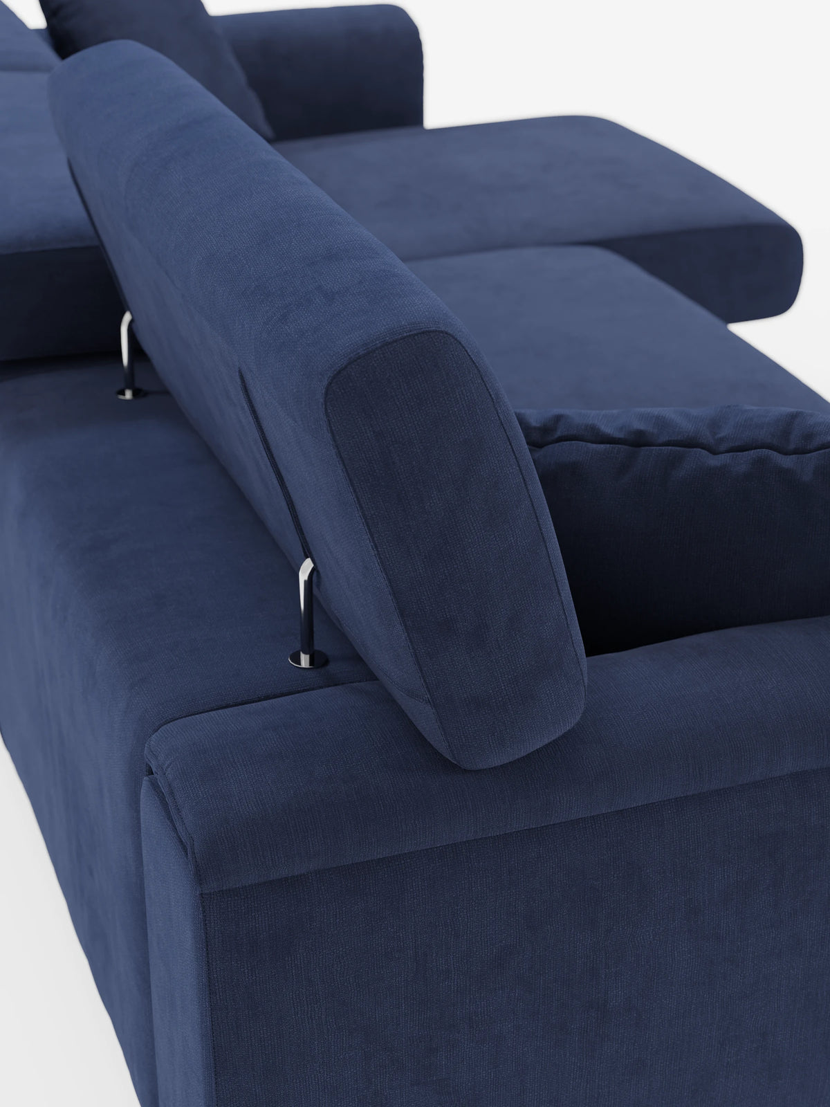 Caravaggio Sofa für 4 Personen mit drei ausziehbaren Sitzen und verstellbaren Kopfstützen aus fleckenabweisendem Stoff