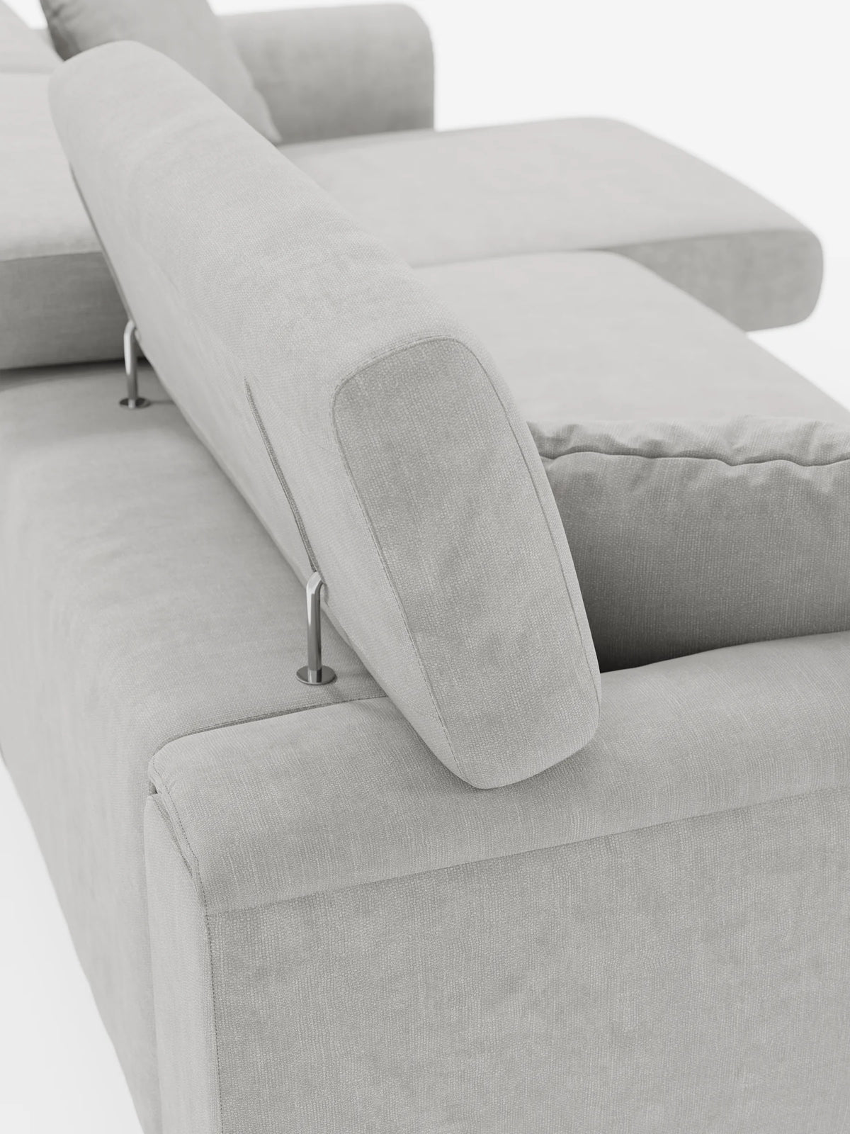 Caravaggio Sofa für 4 Personen mit drei ausziehbaren Sitzen und verstellbaren Kopfstützen aus fleckenabweisendem Stoff