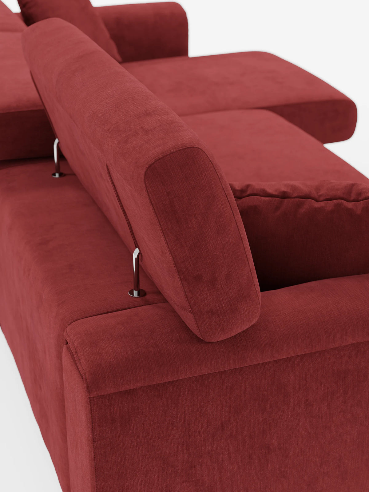 Caravaggio Sofa für 4 Personen mit drei ausziehbaren Sitzen und verstellbaren Kopfstützen aus fleckenabweisendem Stoff