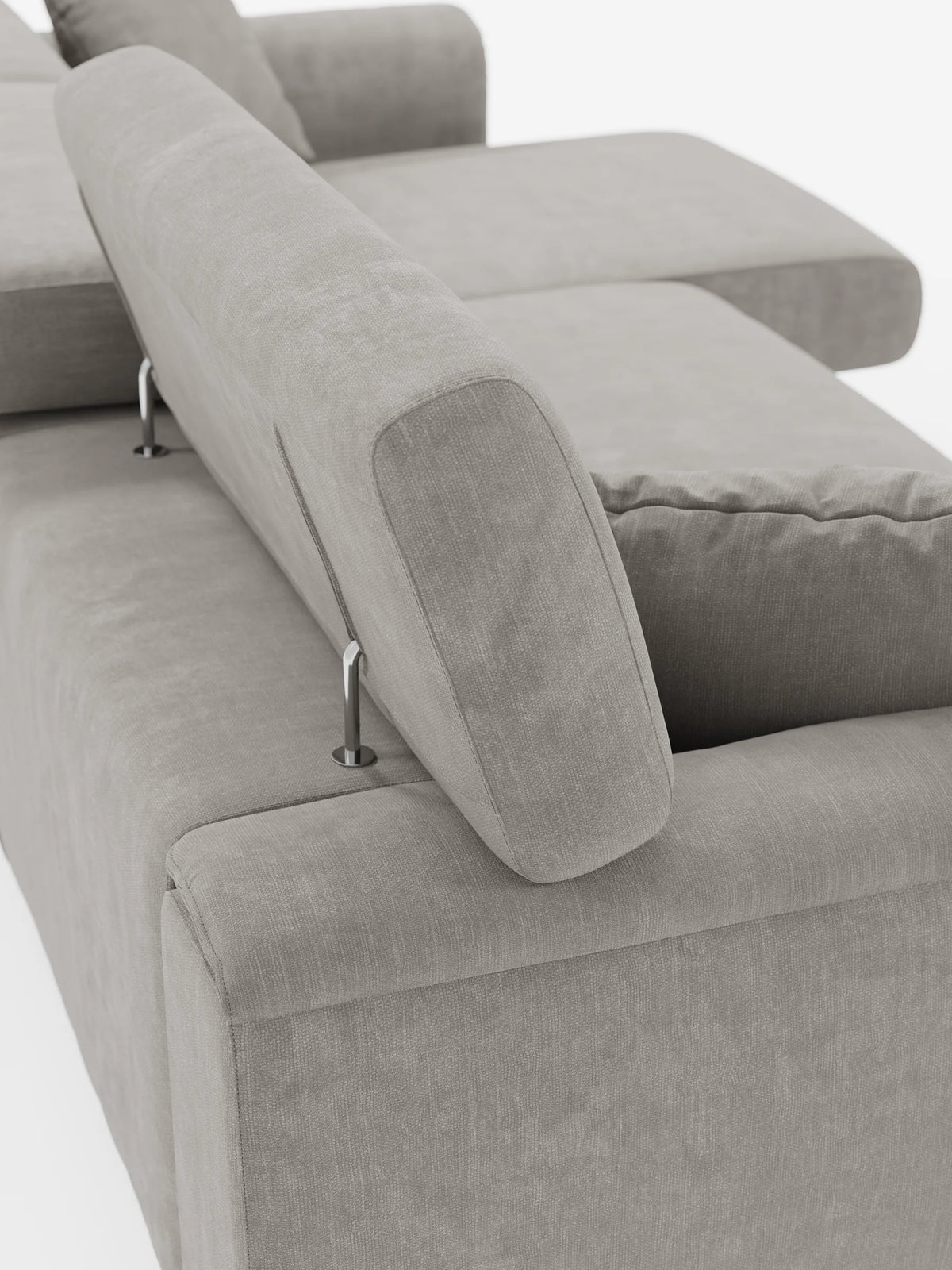 Caravaggio Sofa für 4 Personen mit drei ausziehbaren Sitzen und verstellbaren Kopfstützen aus fleckenabweisendem Stoff