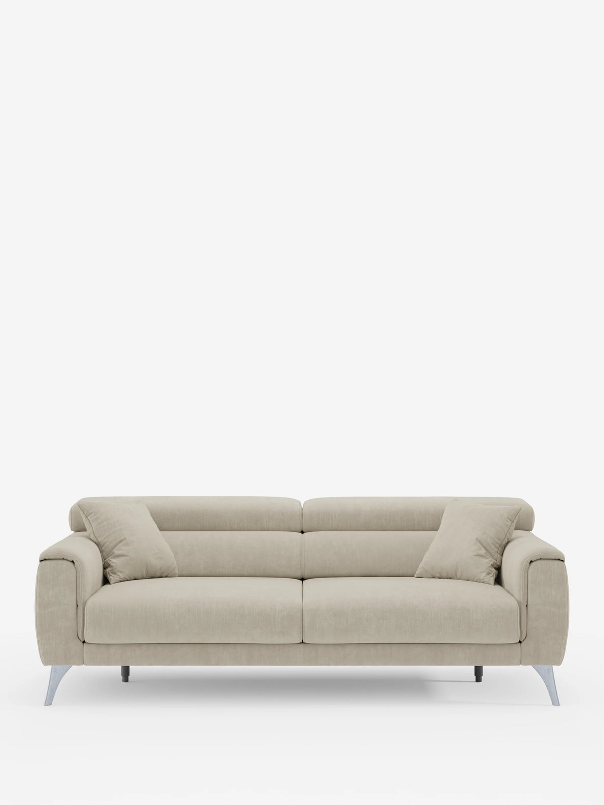 Caravaggio Sofa für 2 oder 3 Personen mit ausziehbaren Sitzen und verstellbaren Kopfstützen aus fleckenabweisendem Stoff