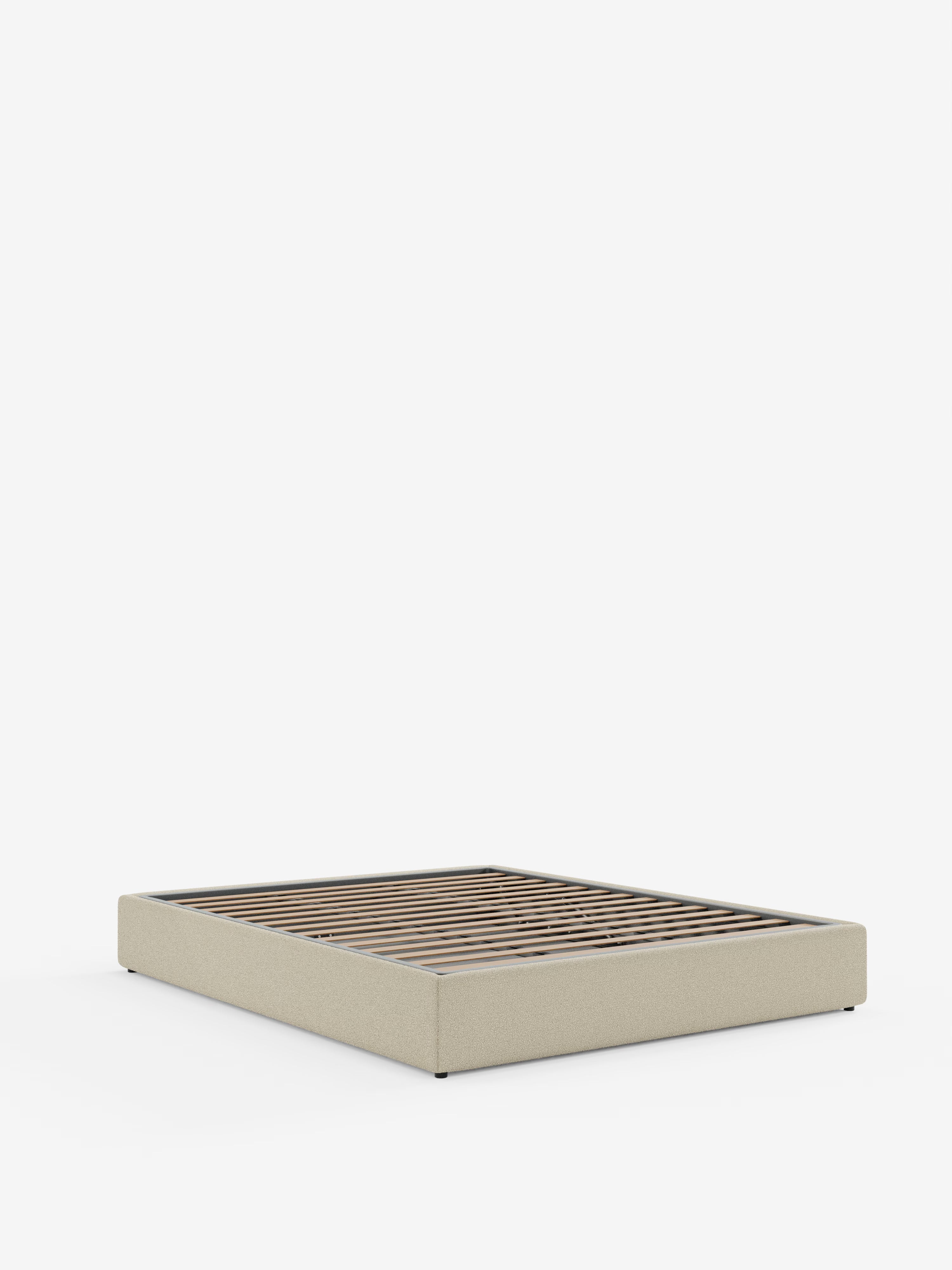 Ina Upholstered removable cover storage box spring in stain-resistant waterproof cotton-effect fabric