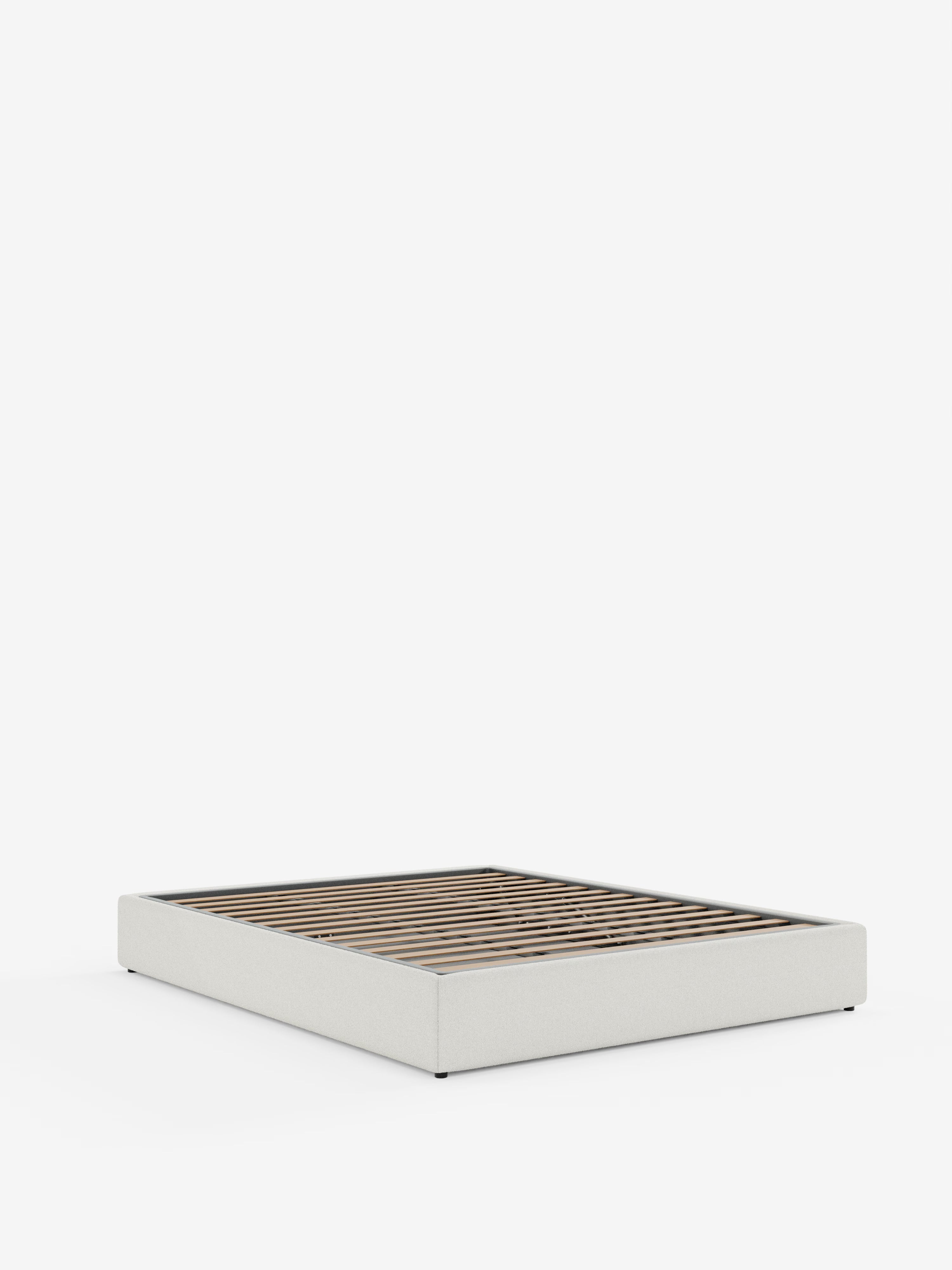 Ina Upholstered removable cover storage box spring in stain-resistant waterproof cotton-effect fabric