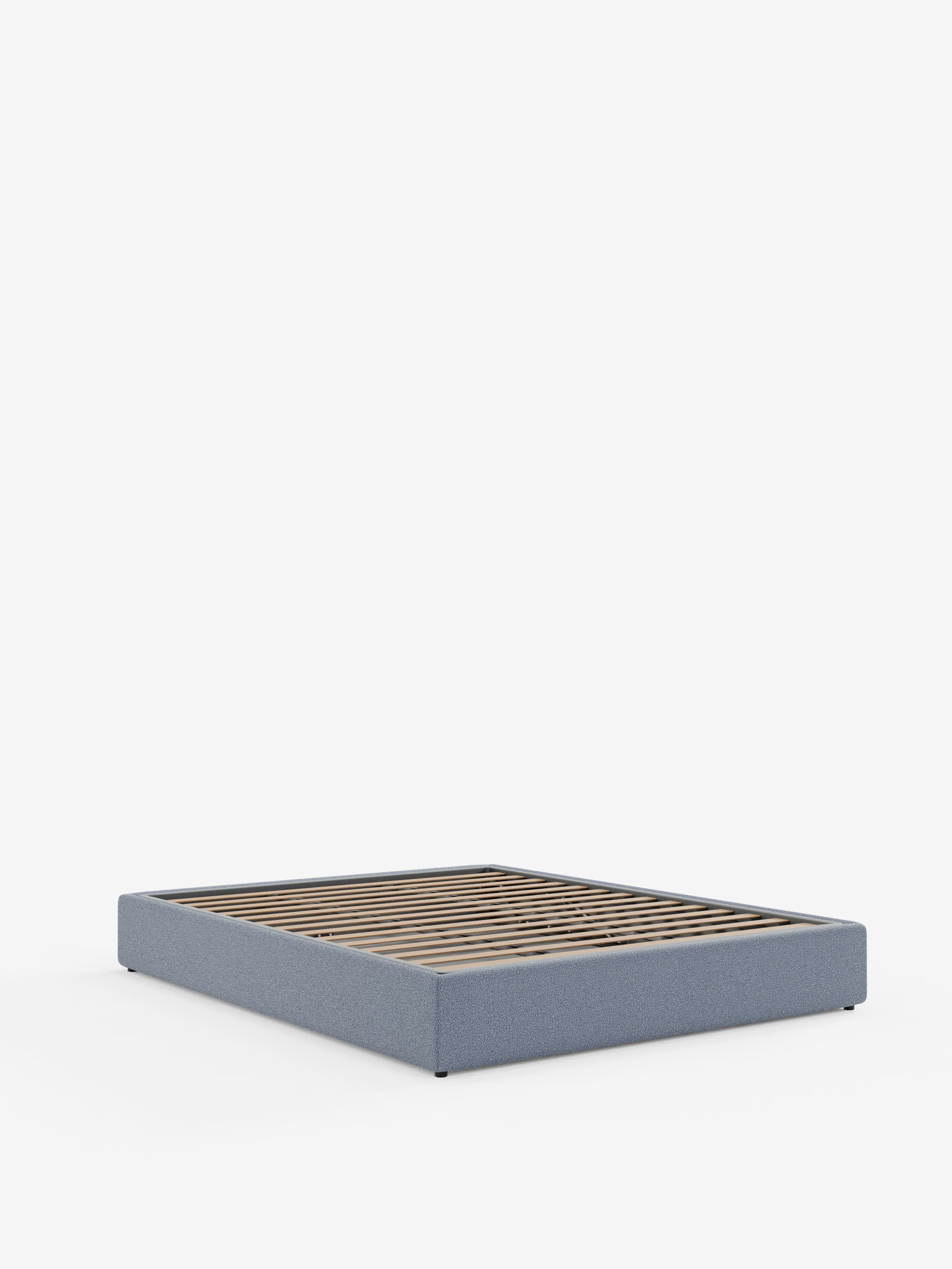 Ina Upholstered removable cover storage box spring in stain-resistant waterproof cotton-effect fabric