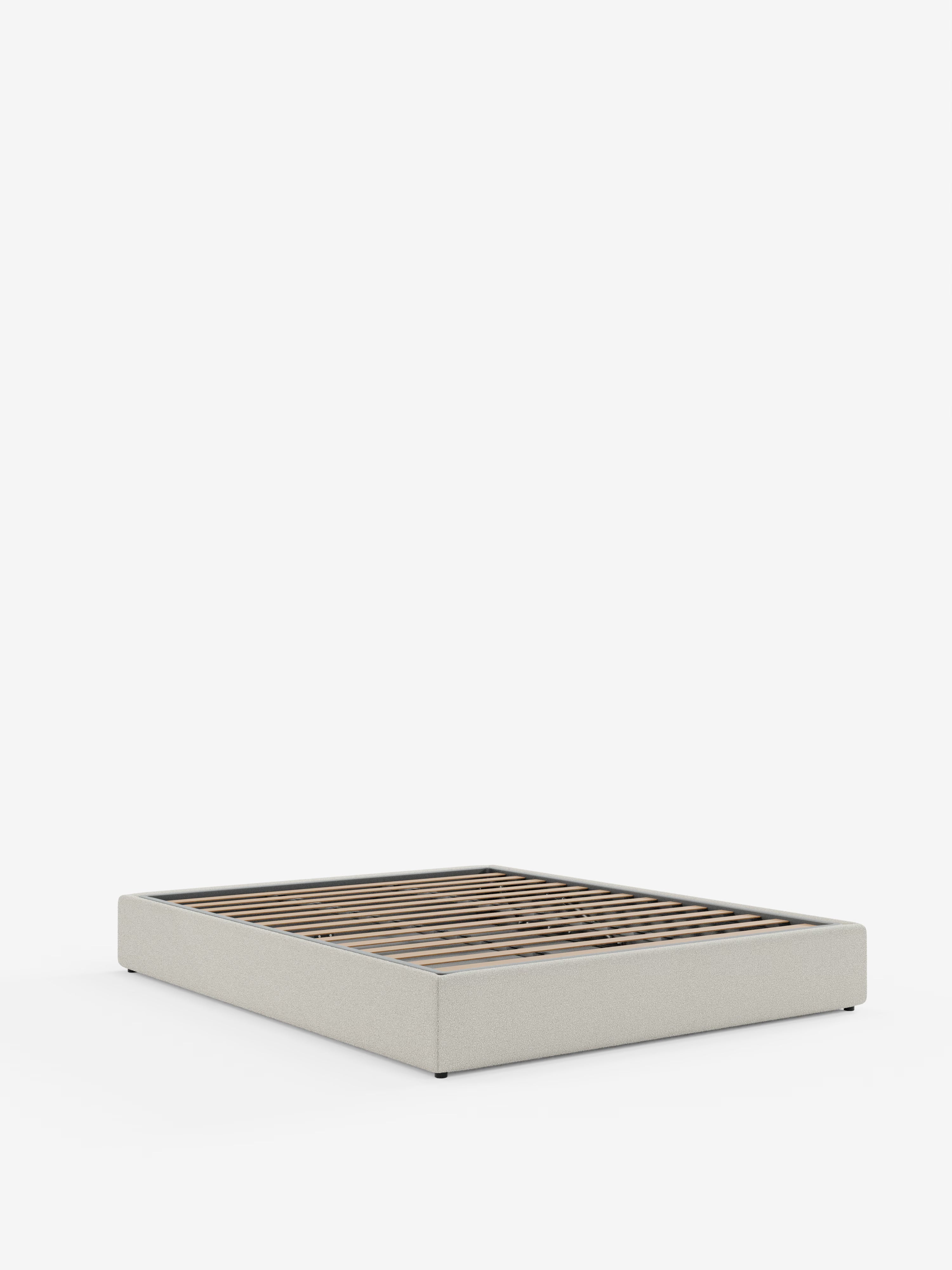 Ina Upholstered removable cover storage box spring in stain-resistant waterproof cotton-effect fabric