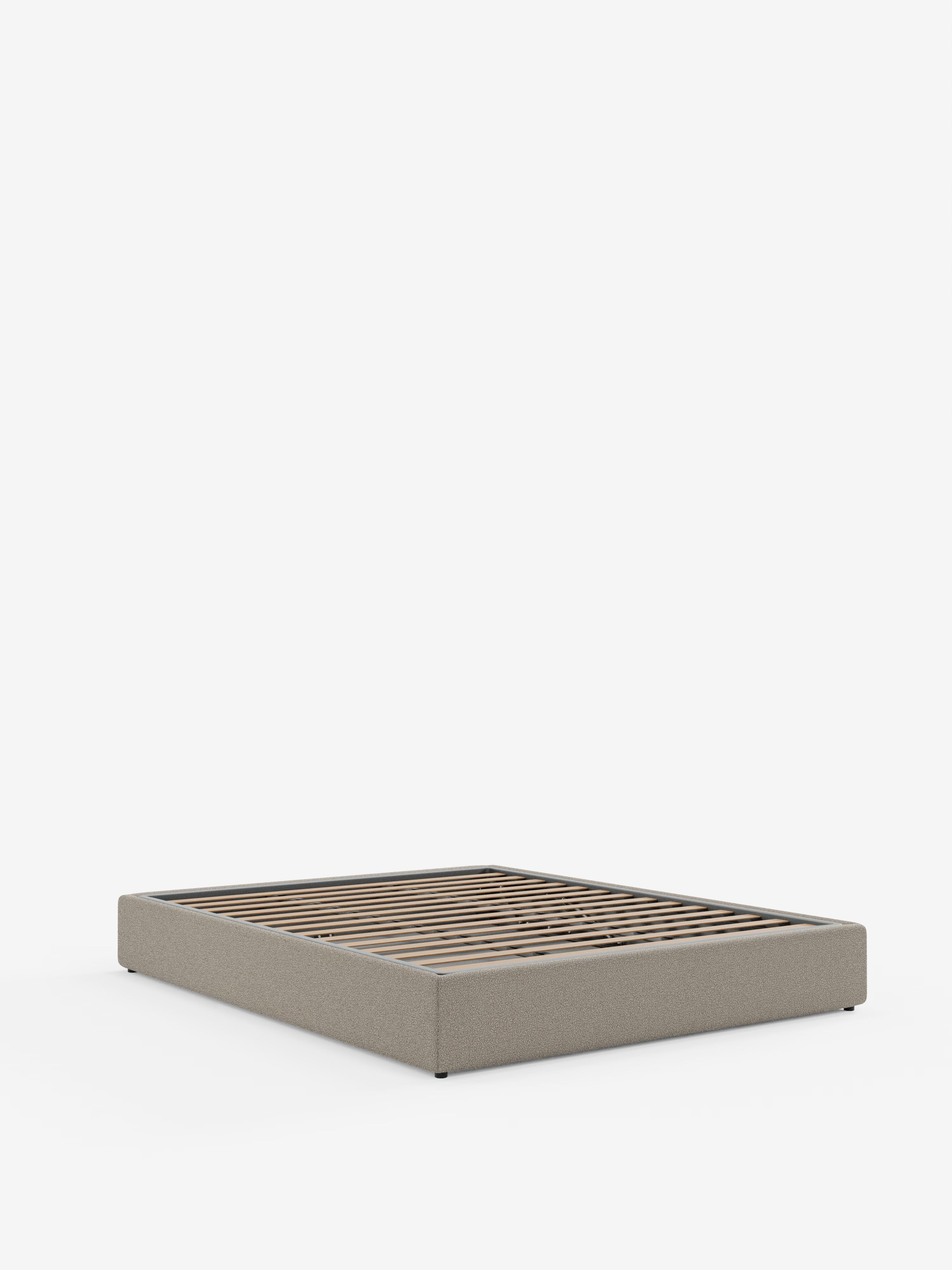 Ina Upholstered removable cover storage box spring in stain-resistant waterproof cotton-effect fabric