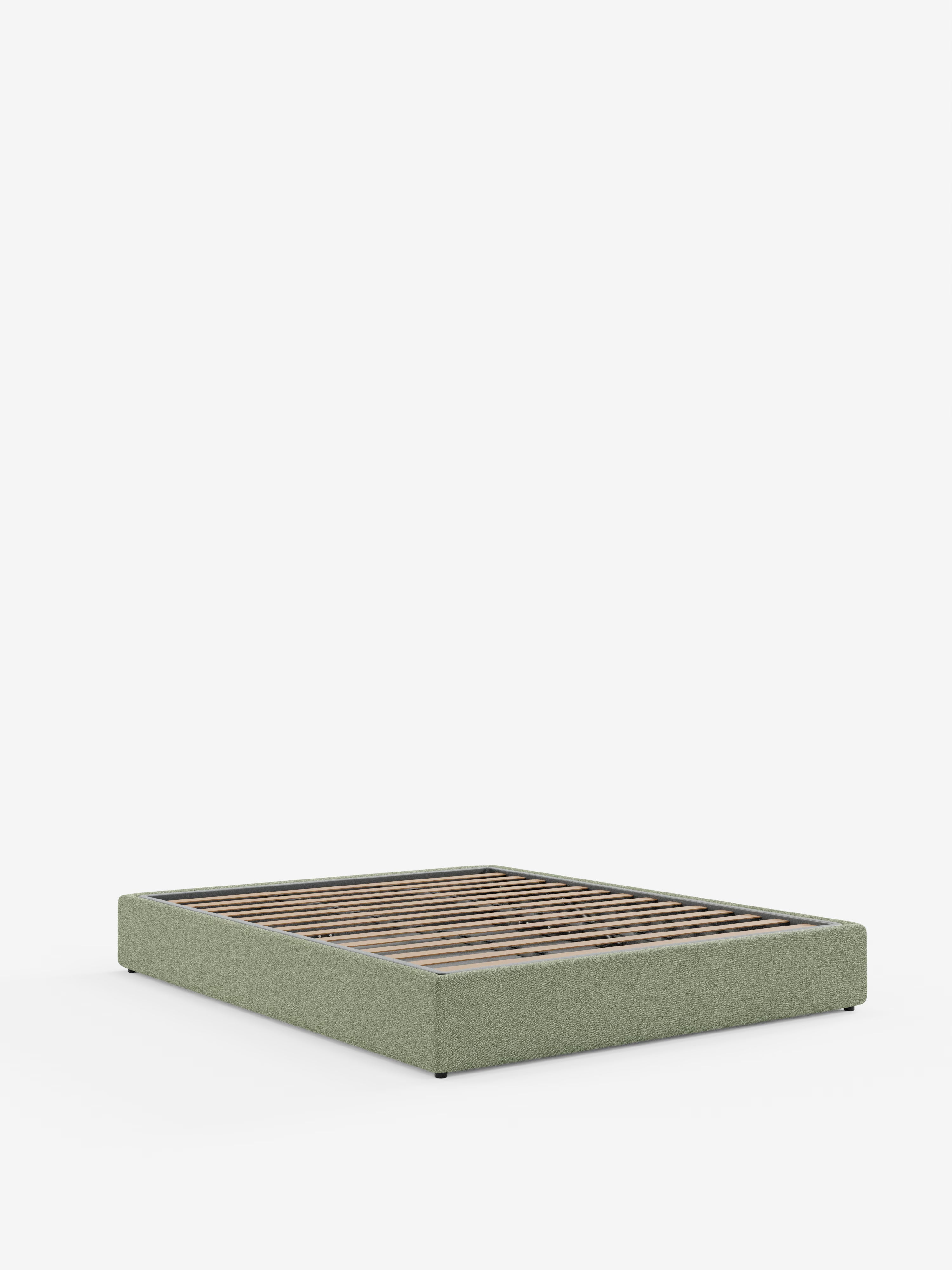 Ina Upholstered removable cover storage box spring in stain-resistant waterproof cotton-effect fabric