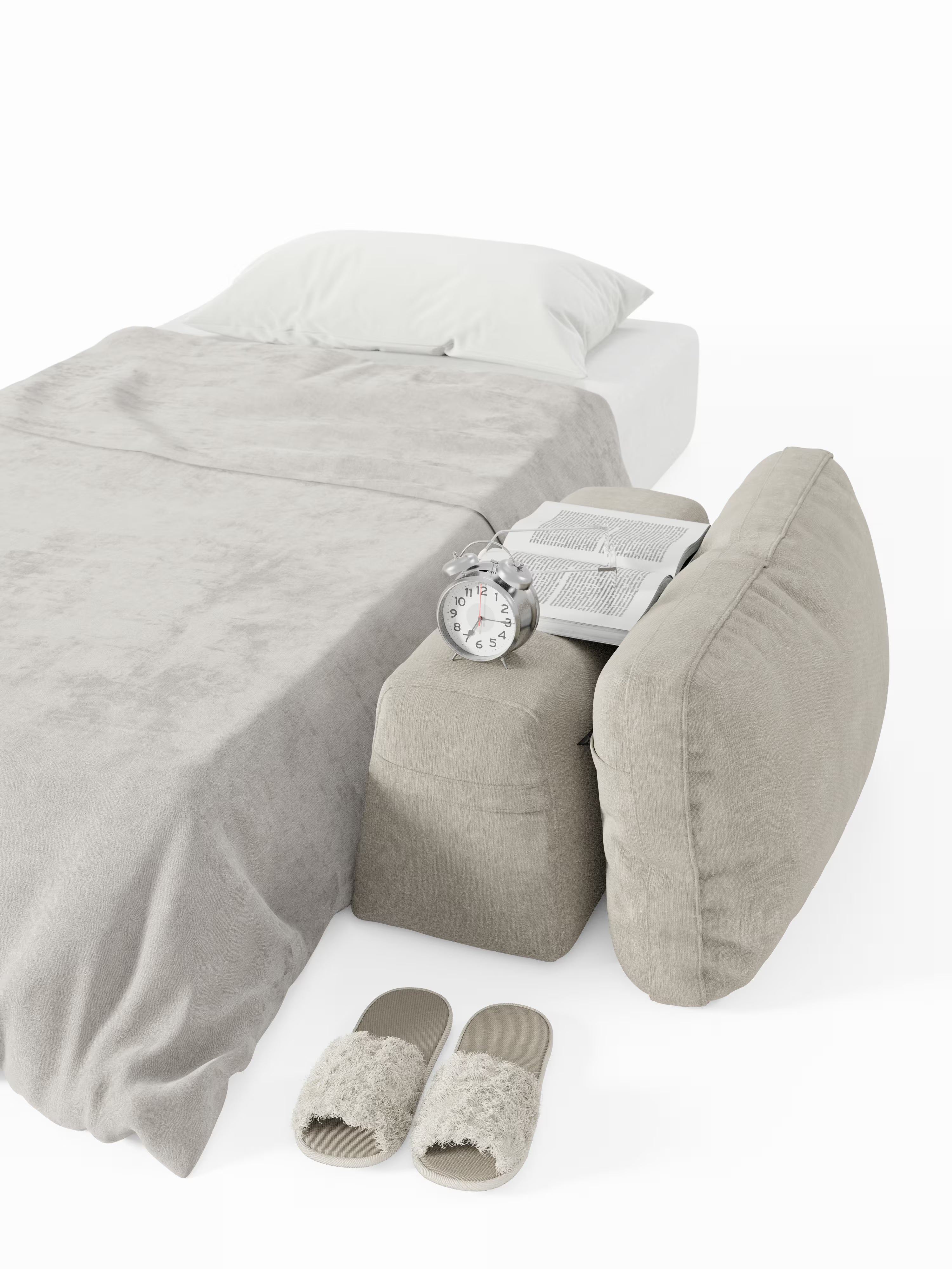 Rift Poltrona letto moderna in tessuto smacchiabile – materasso 22 cm con memory e schienale mobile