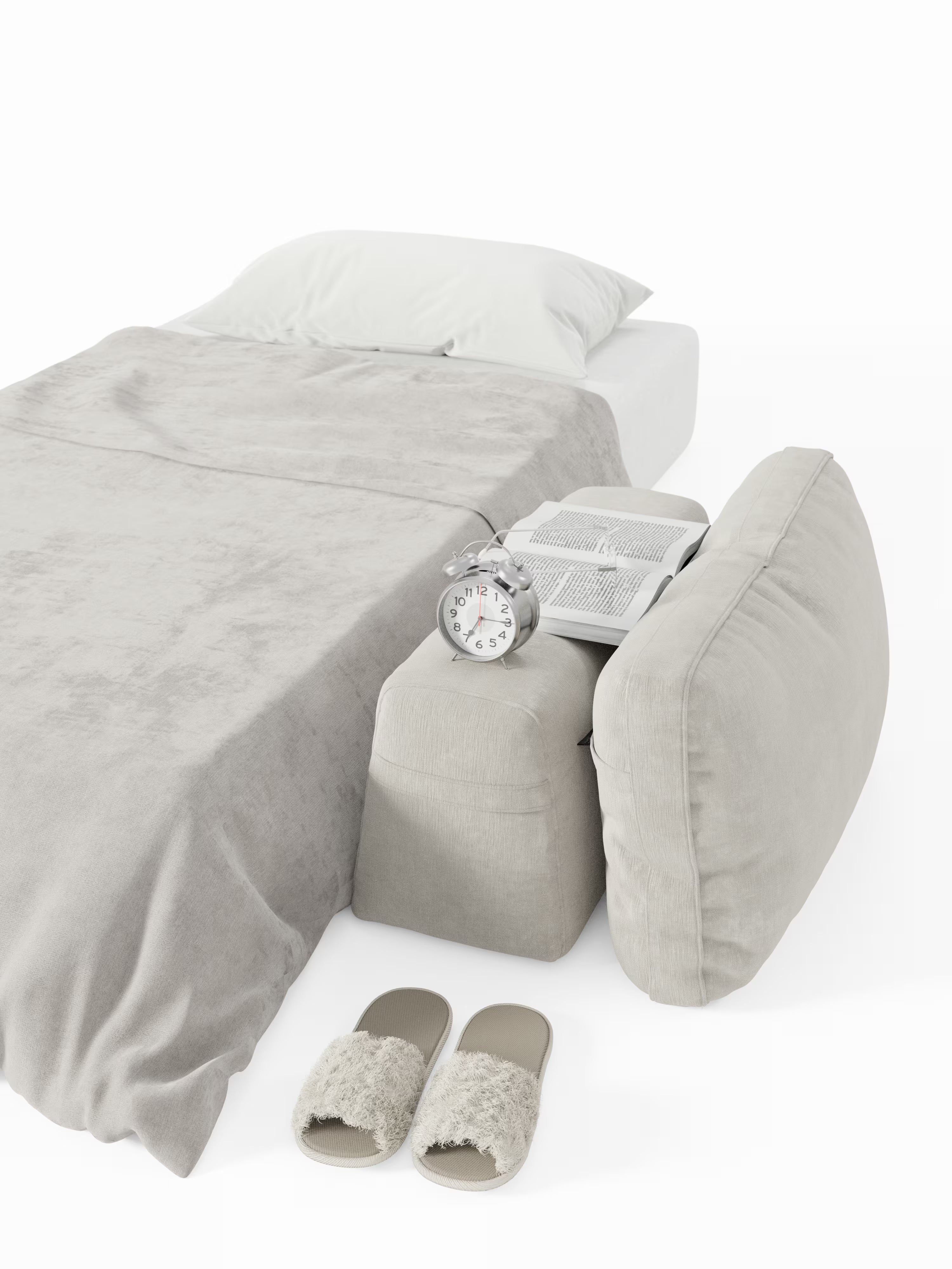 Rift Poltrona letto moderna in tessuto smacchiabile – materasso 22 cm con memory e schienale mobile