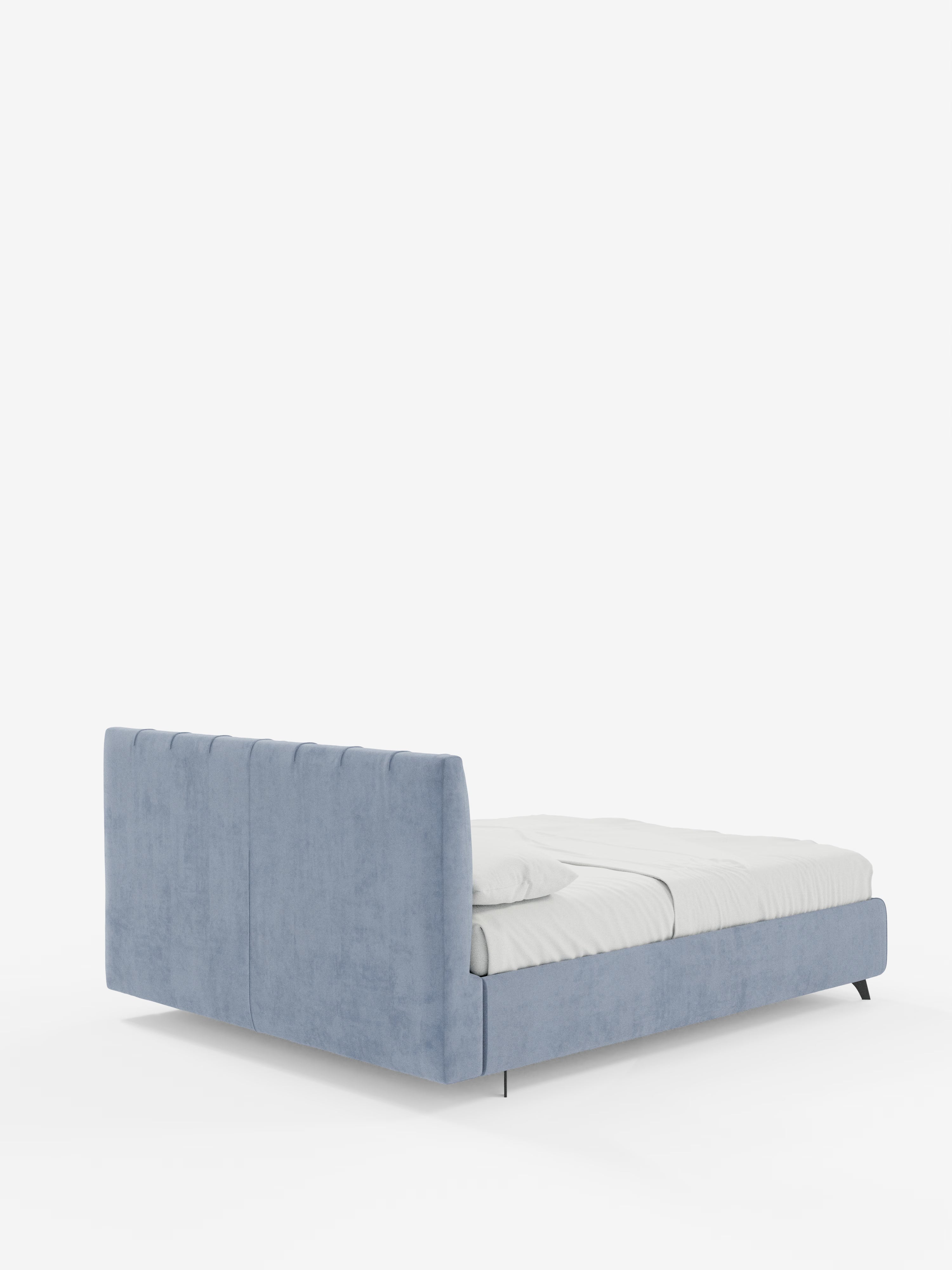 Bogart Modern double storage bed in stain-resistant microfiber, removable cover, and spacious compartment