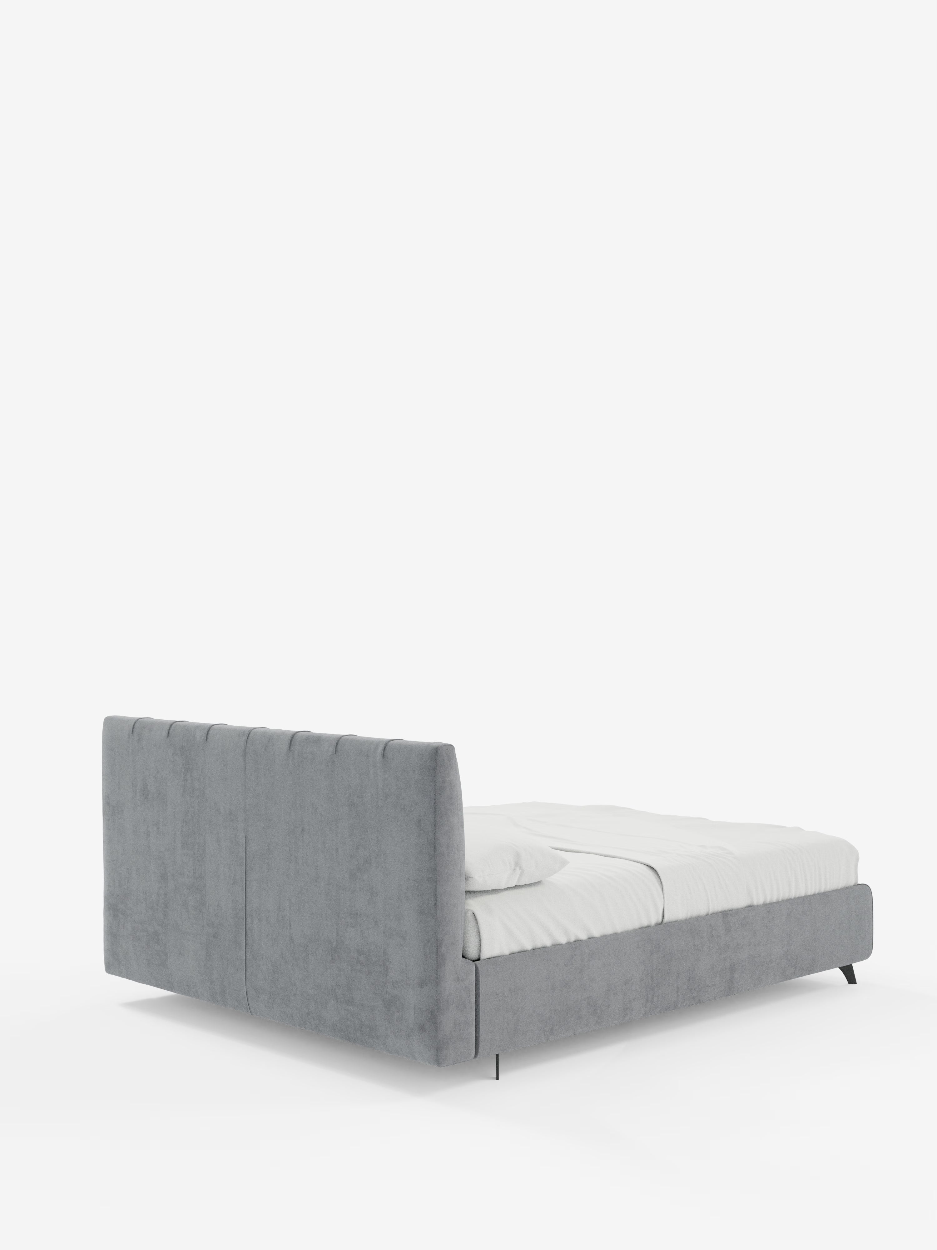Bogart Modern double storage bed in stain-resistant microfiber, removable cover, and spacious compartment