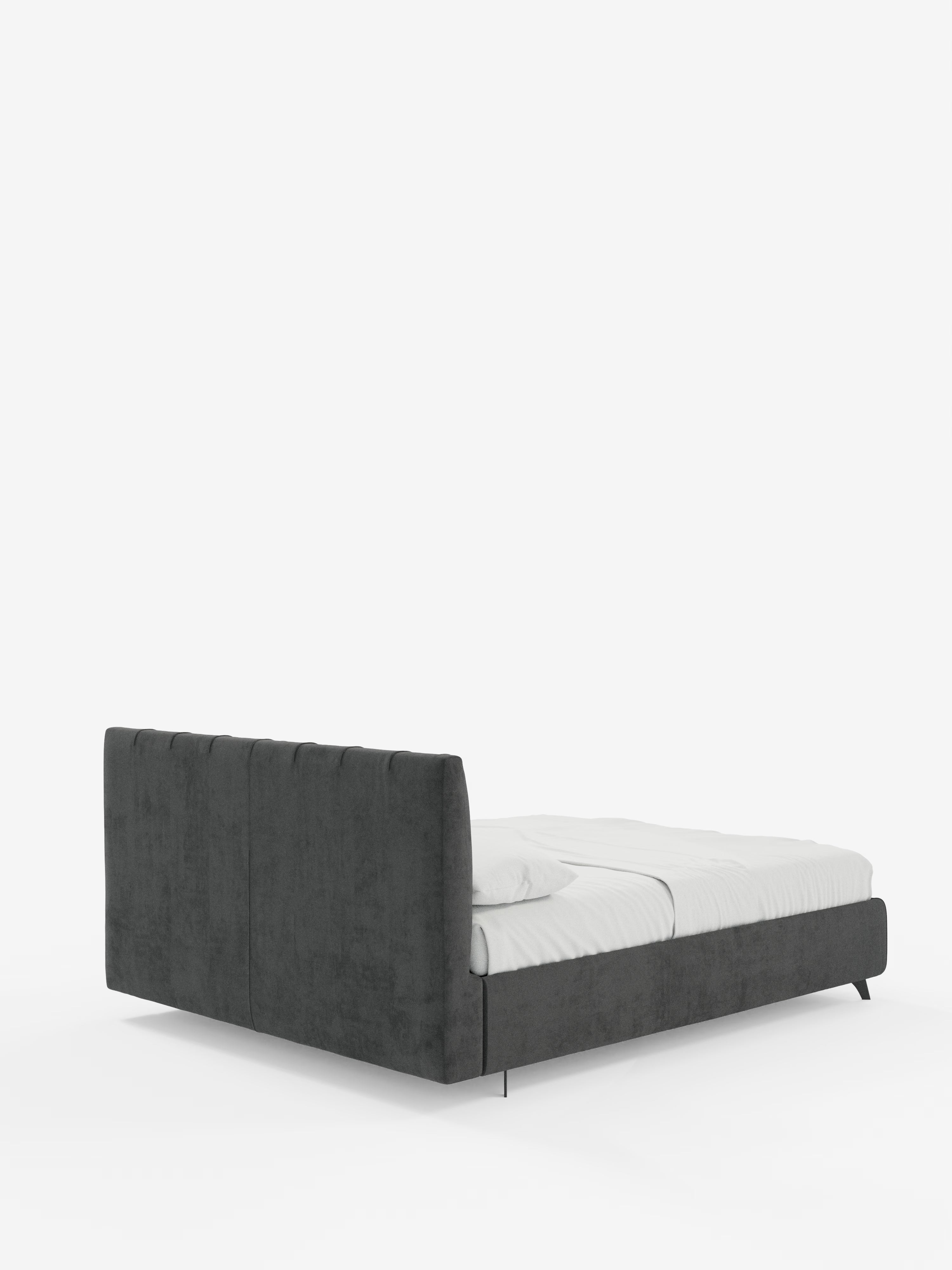 Bogart Modern double storage bed in stain-resistant microfiber, removable cover, and spacious compartment