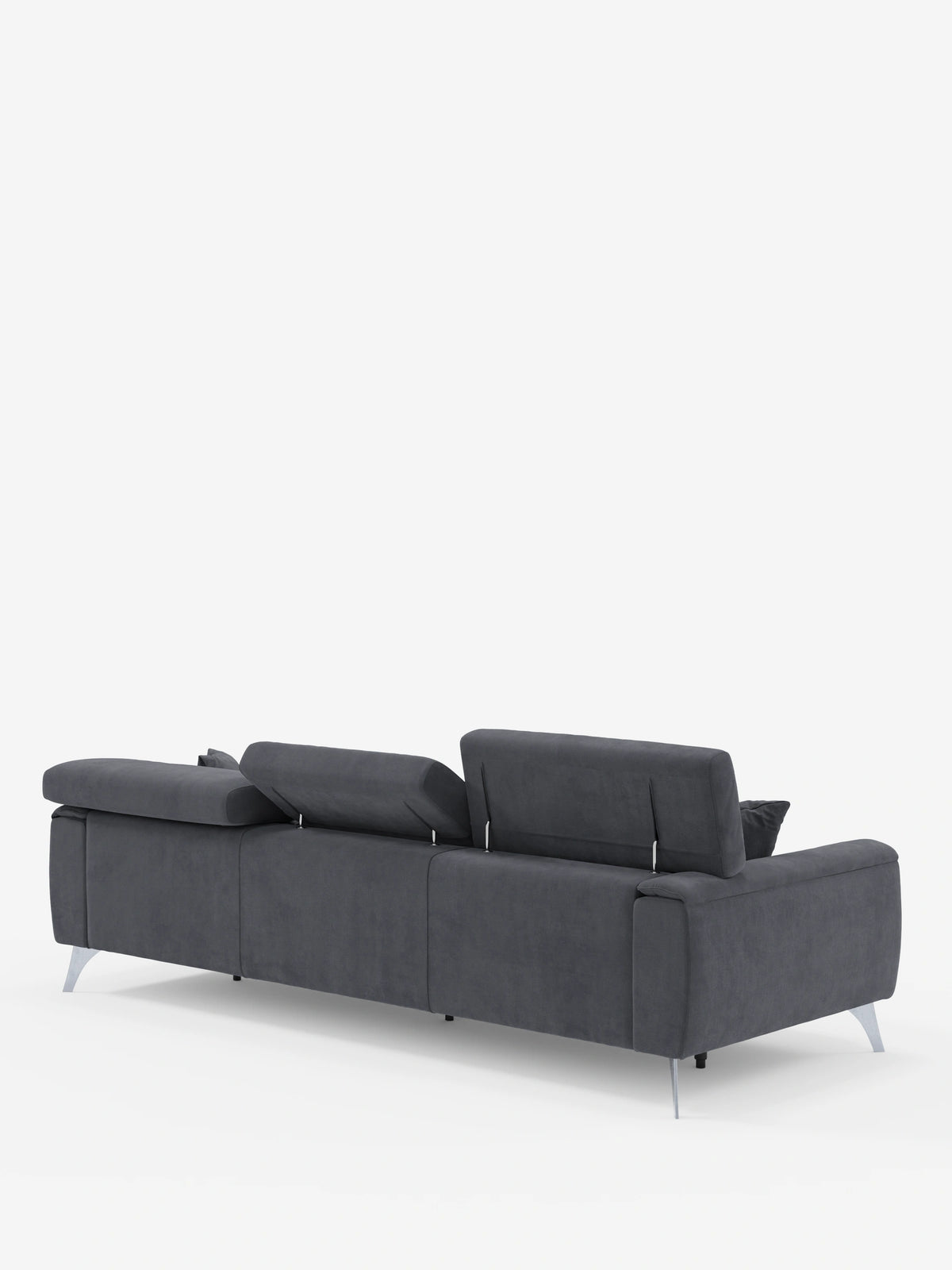 Caravaggio Sofa für 4 Personen mit drei ausziehbaren Sitzen und verstellbaren Kopfstützen aus fleckenabweisendem Stoff