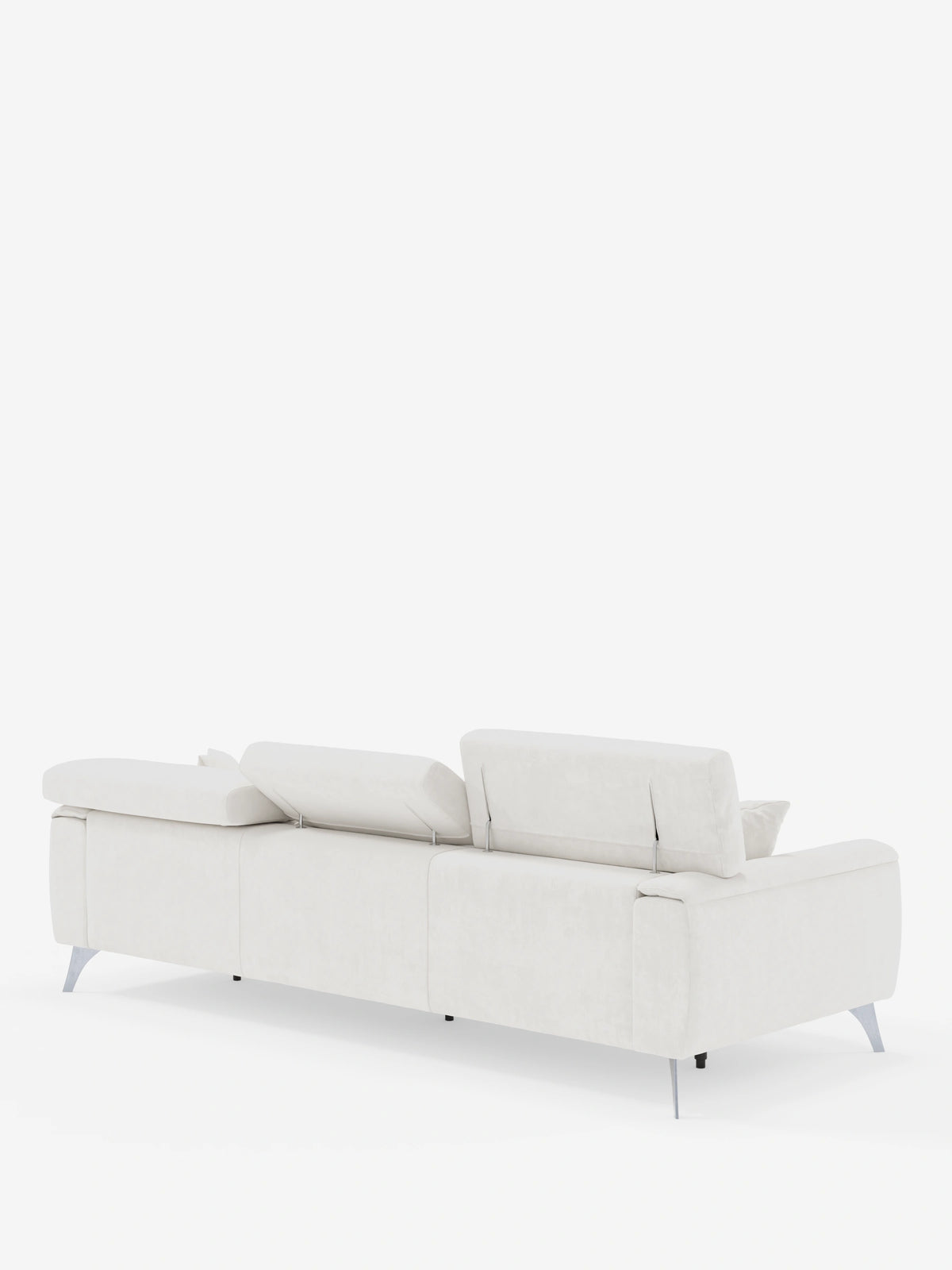 Caravaggio Sofa für 4 Personen mit drei ausziehbaren Sitzen und verstellbaren Kopfstützen aus fleckenabweisendem Stoff
