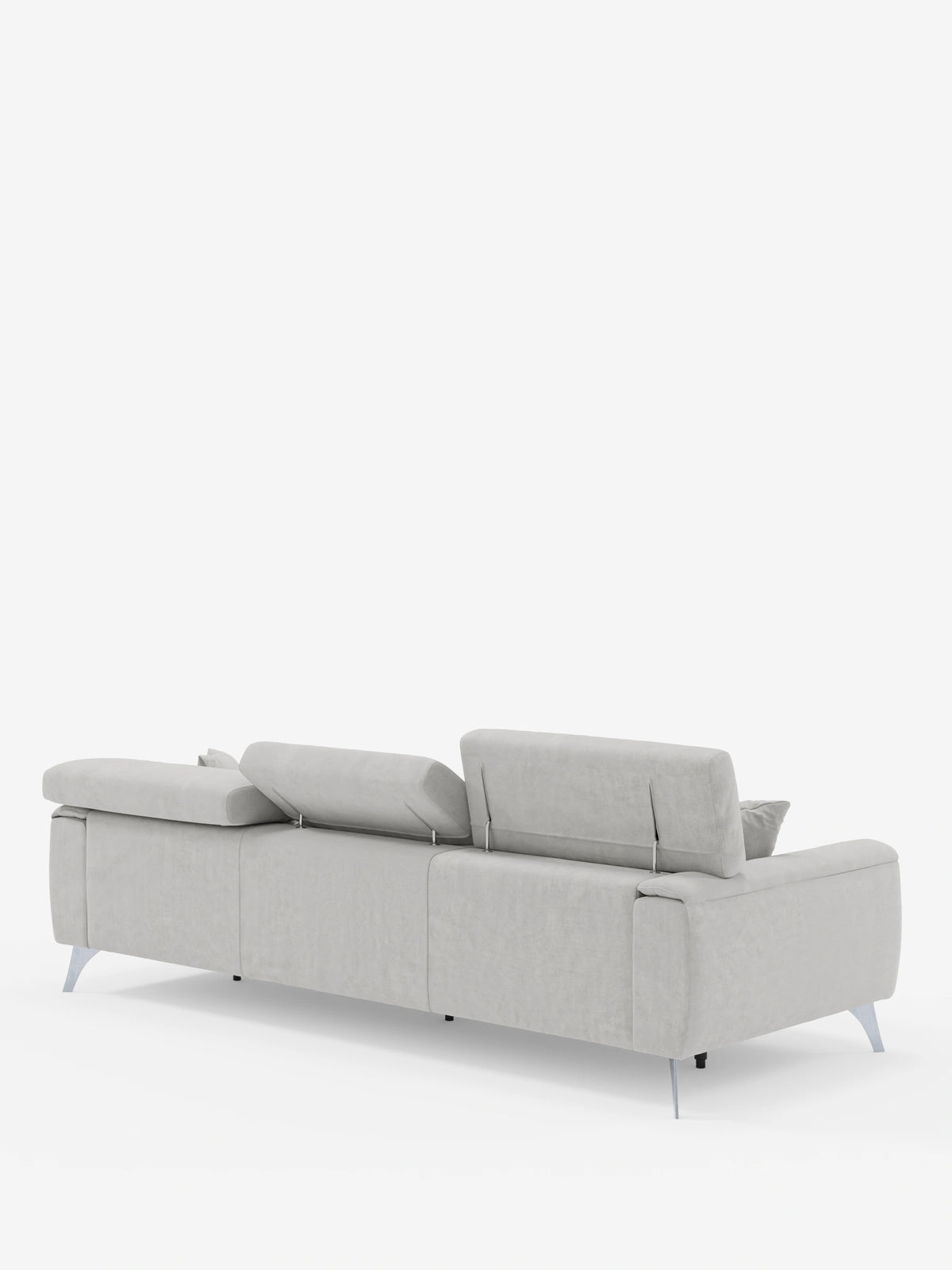 Caravaggio Sofa für 4 Personen mit drei ausziehbaren Sitzen und verstellbaren Kopfstützen aus fleckenabweisendem Stoff