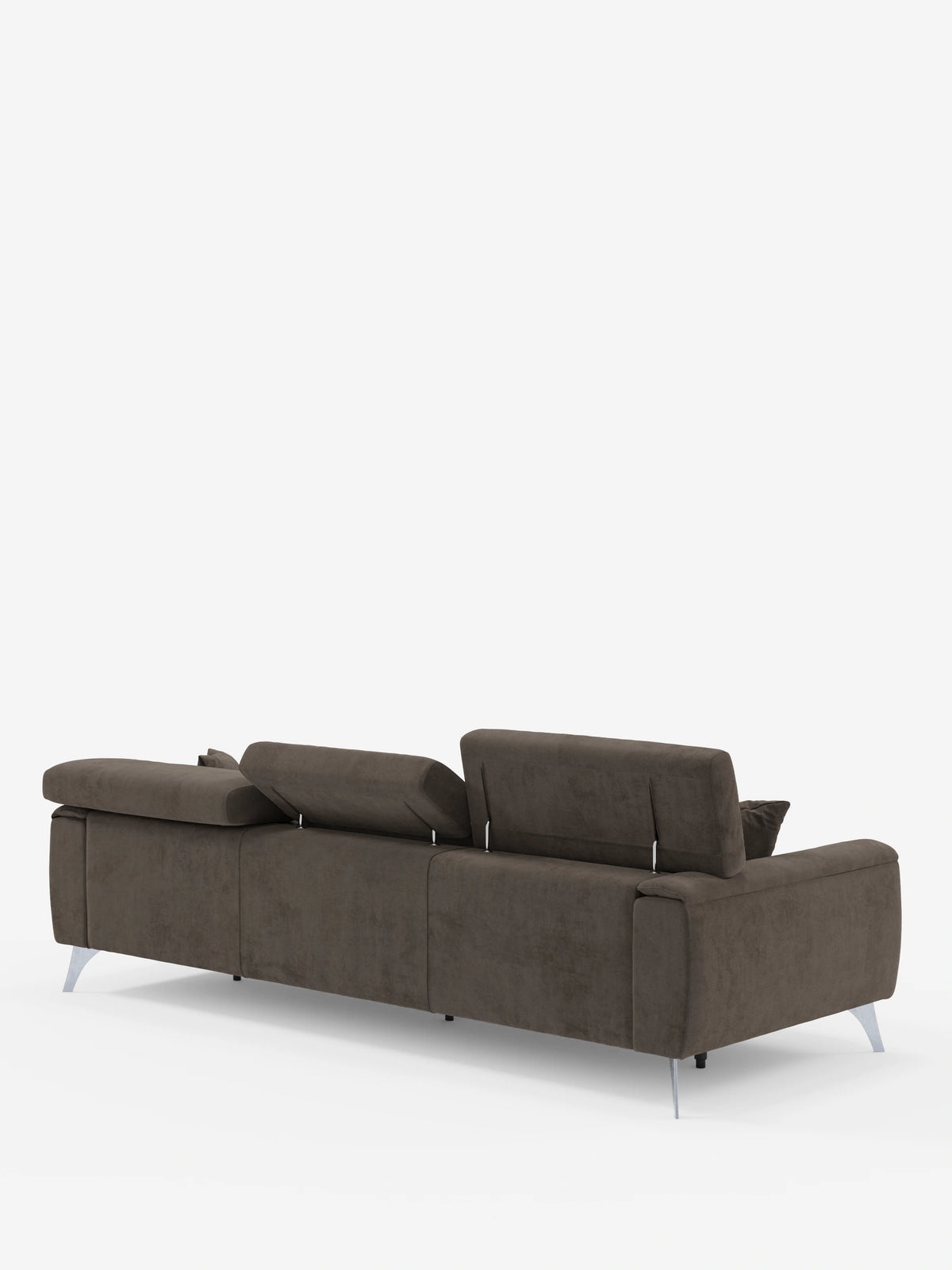 Caravaggio Sofa für 4 Personen mit drei ausziehbaren Sitzen und verstellbaren Kopfstützen aus fleckenabweisendem Stoff