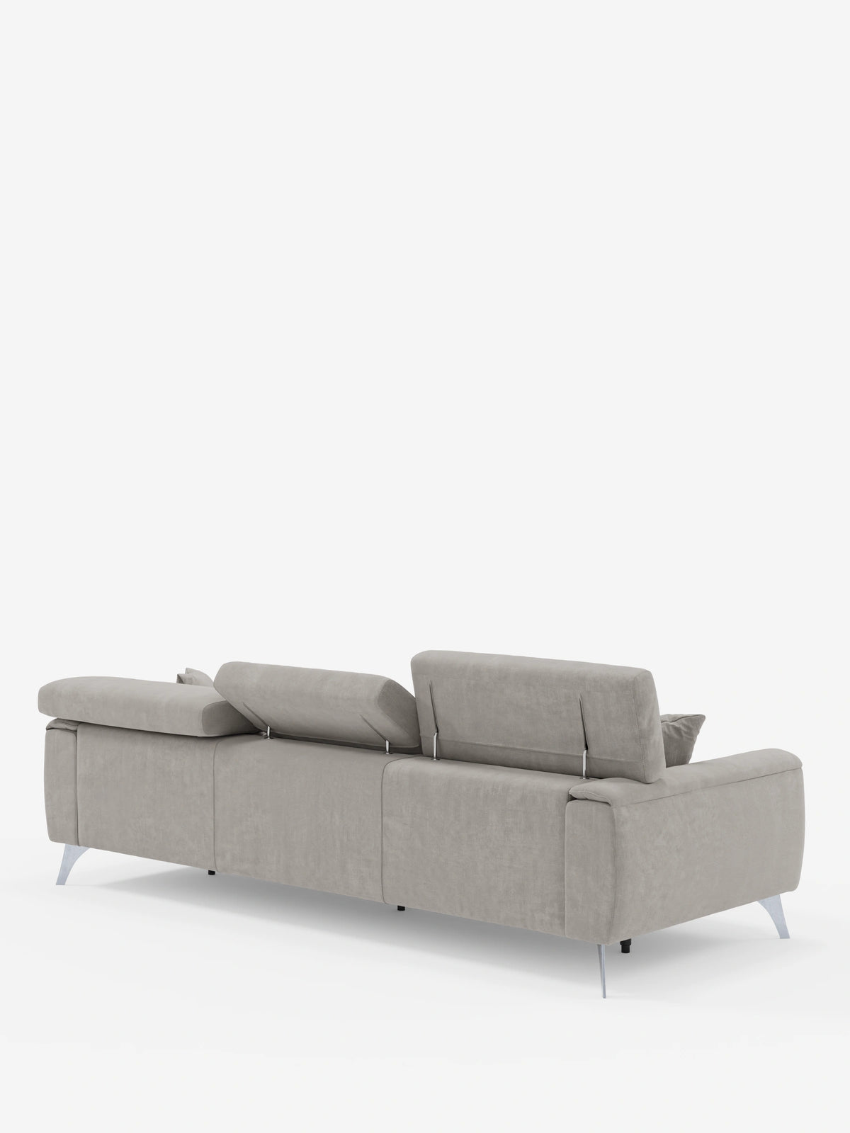 Caravaggio Sofa für 4 Personen mit drei ausziehbaren Sitzen und verstellbaren Kopfstützen aus fleckenabweisendem Stoff