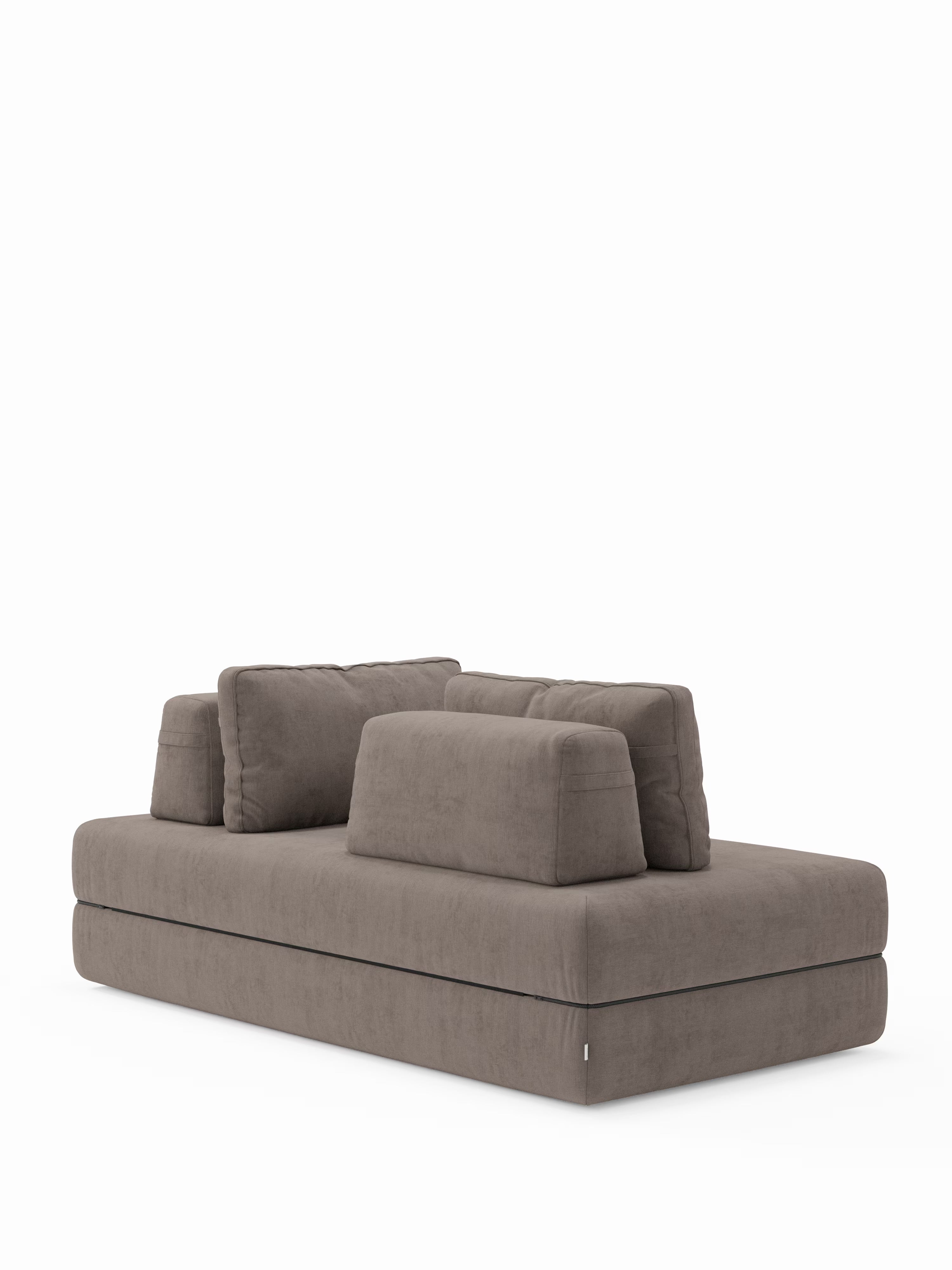 Rift Divano letto matrimoniale 3 posti moderno in tessuto smacchiabile – materasso 22 cm memory e schienali mobili