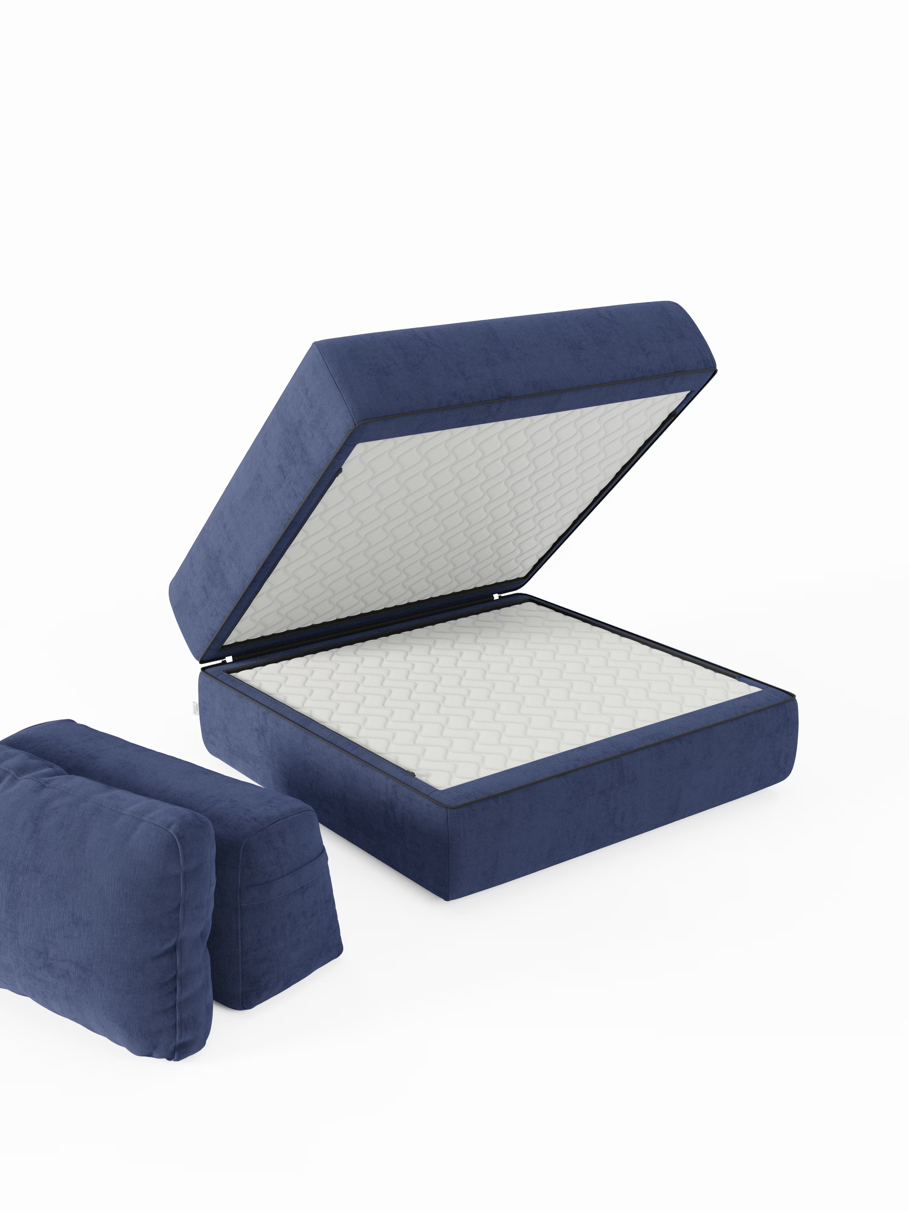 Rift Poltrona letto moderna in tessuto smacchiabile – materasso 22 cm con memory e schienale mobile