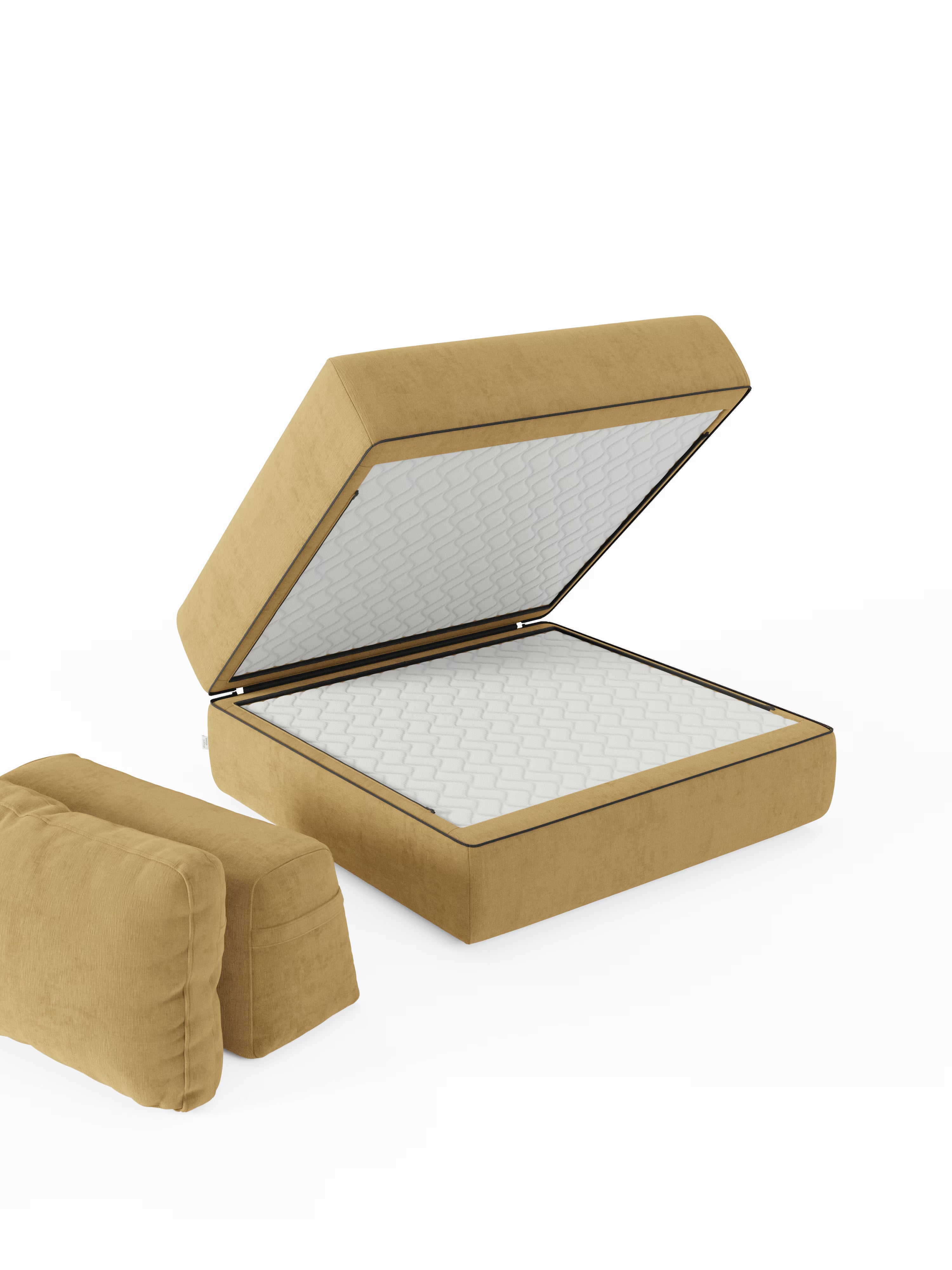 Rift Poltrona letto moderna in tessuto smacchiabile – materasso 22 cm con memory e schienale mobile
