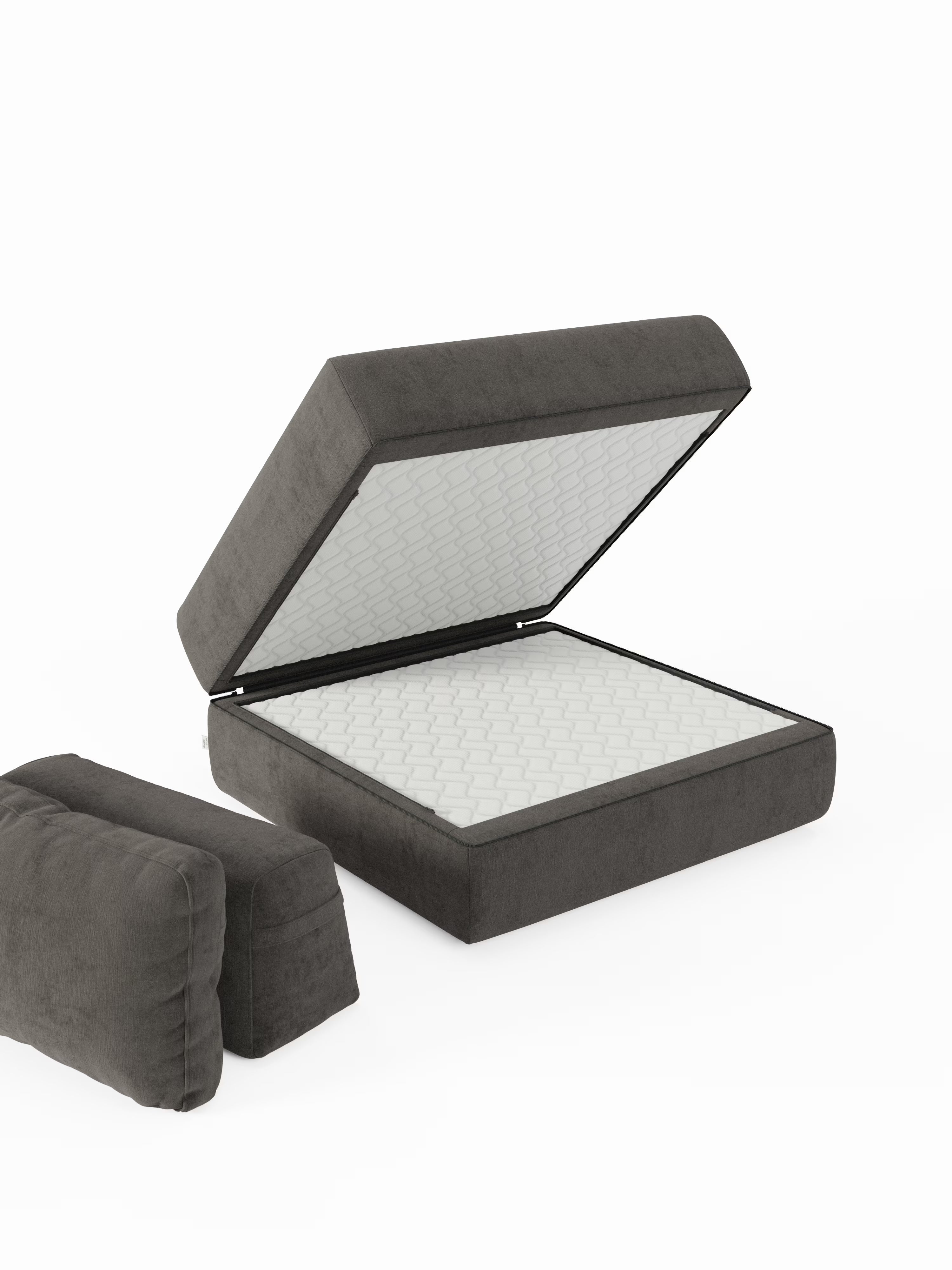 Rift Poltrona letto moderna in tessuto smacchiabile – materasso 22 cm con memory e schienale mobile