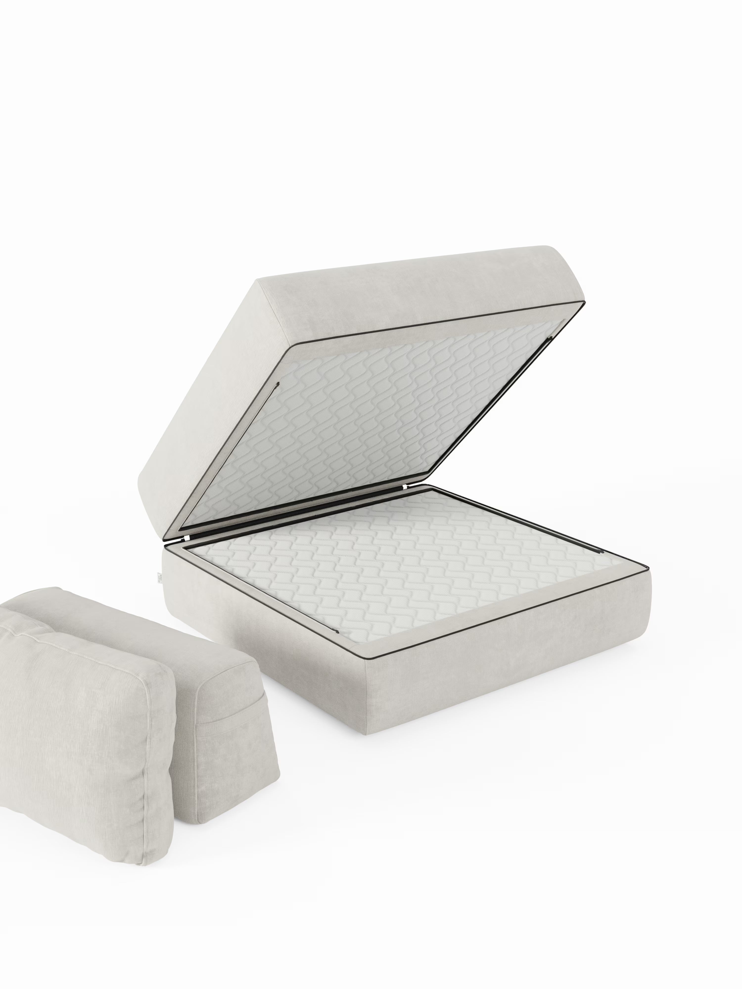 Rift Poltrona letto moderna in tessuto smacchiabile – materasso 22 cm con memory e schienale mobile