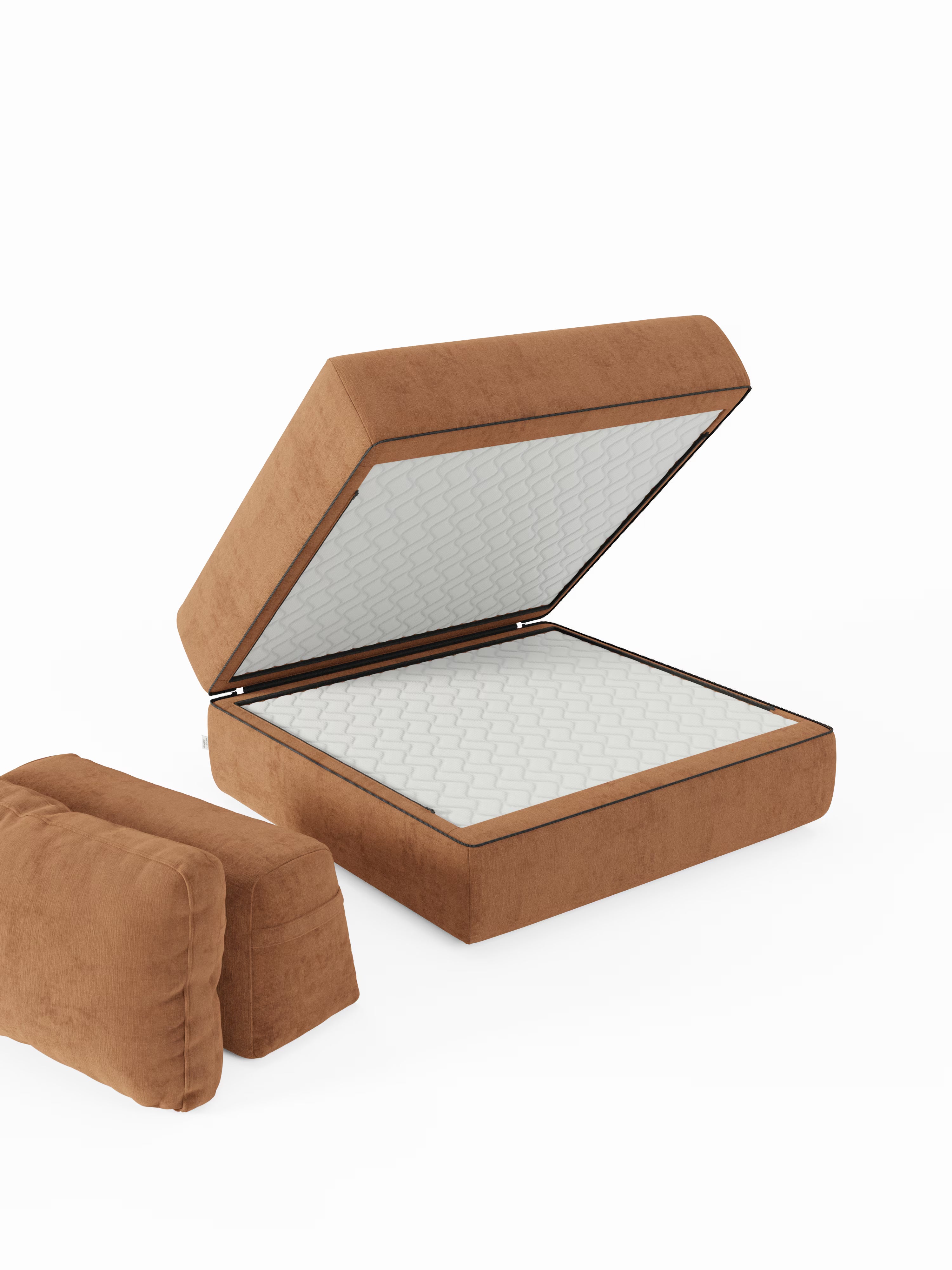 Rift Poltrona letto moderna in tessuto smacchiabile – materasso 22 cm con memory e schienale mobile