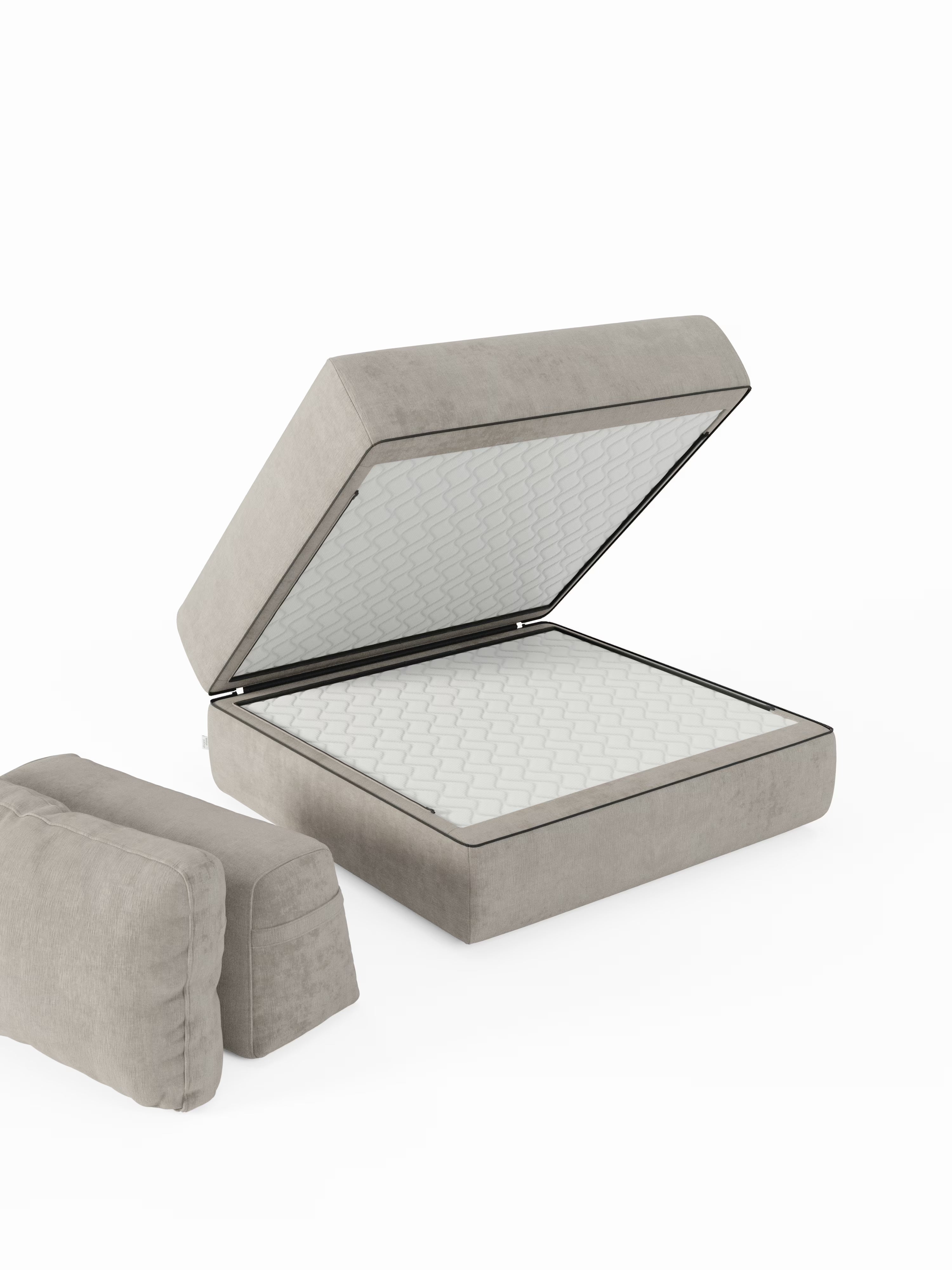 Rift Poltrona letto moderna in tessuto smacchiabile – materasso 22 cm con memory e schienale mobile
