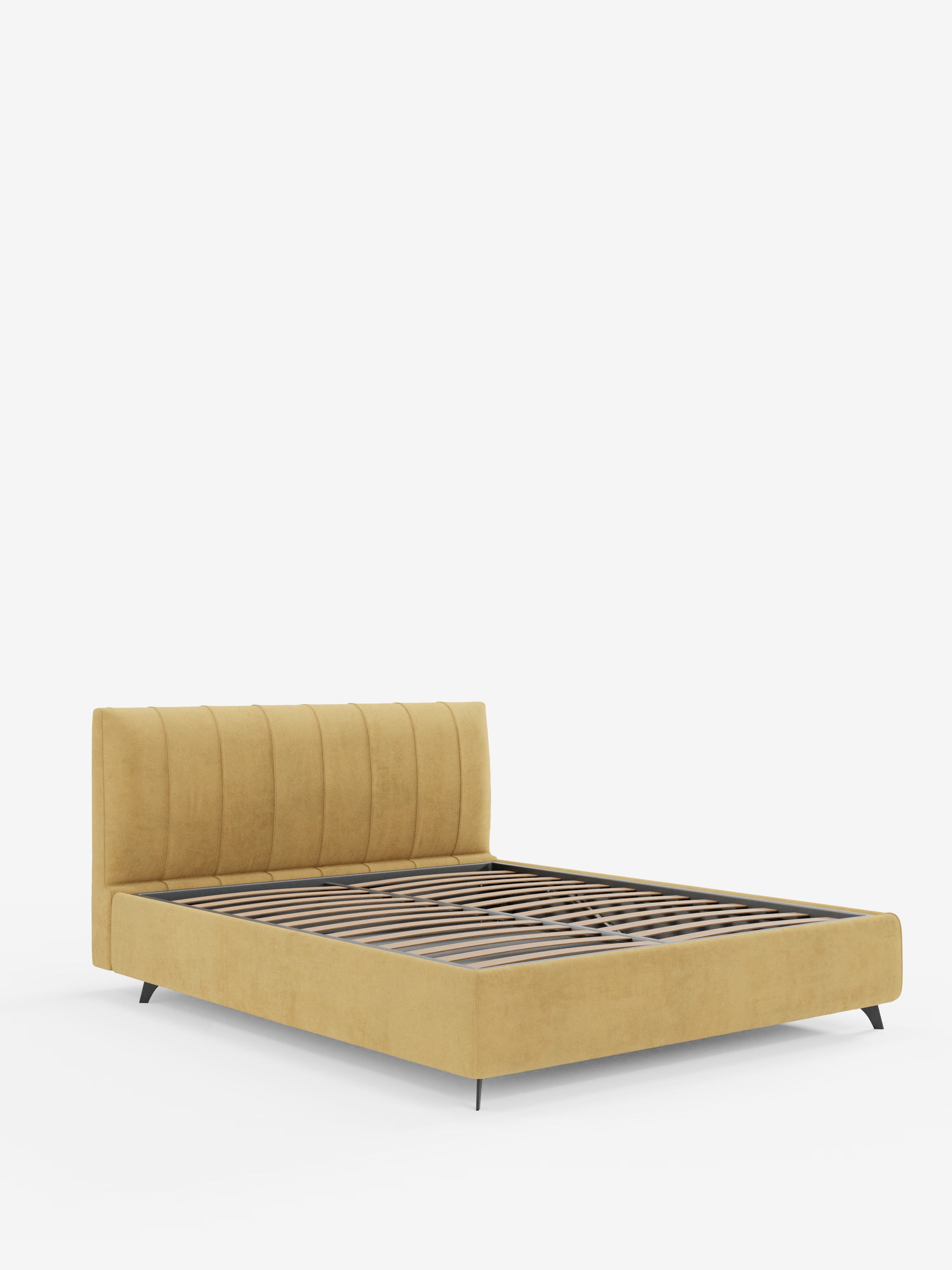 Bogart Modern double storage bed in stain-resistant microfiber, removable cover, and spacious compartment