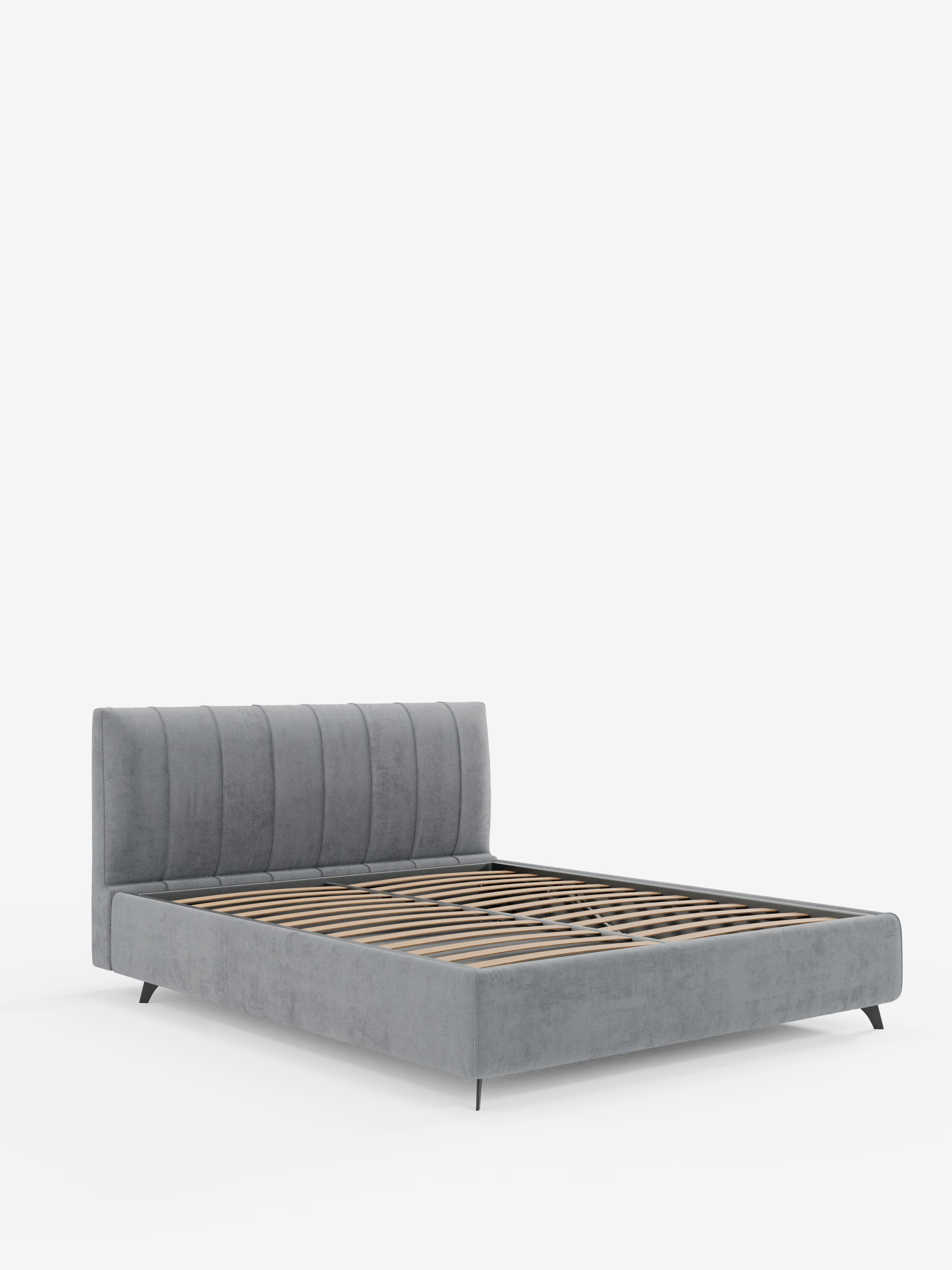 Bogart Modern double storage bed in stain-resistant microfiber, removable cover, and spacious compartment