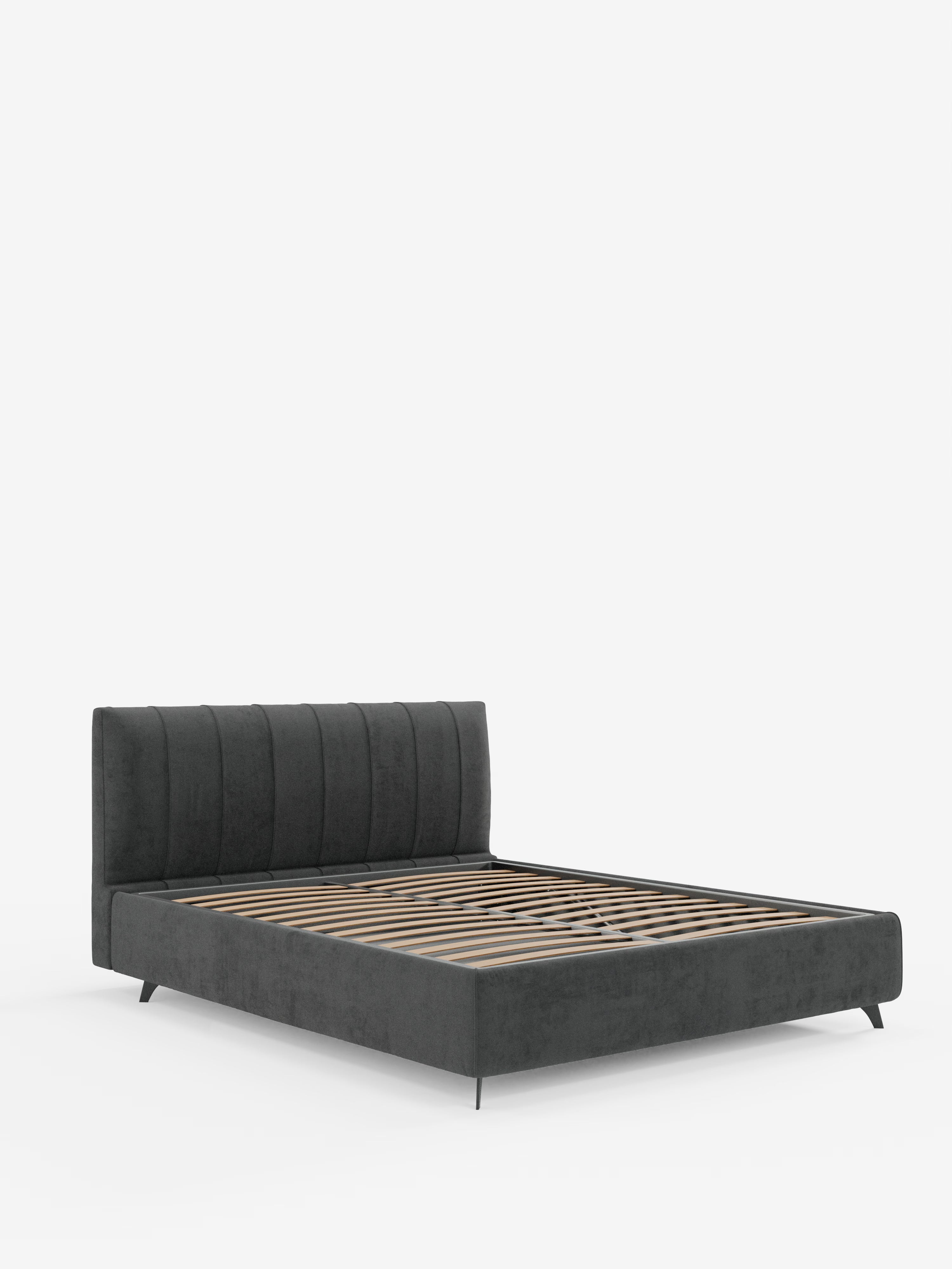 Bogart Modern double storage bed in stain-resistant microfiber, removable cover, and spacious compartment