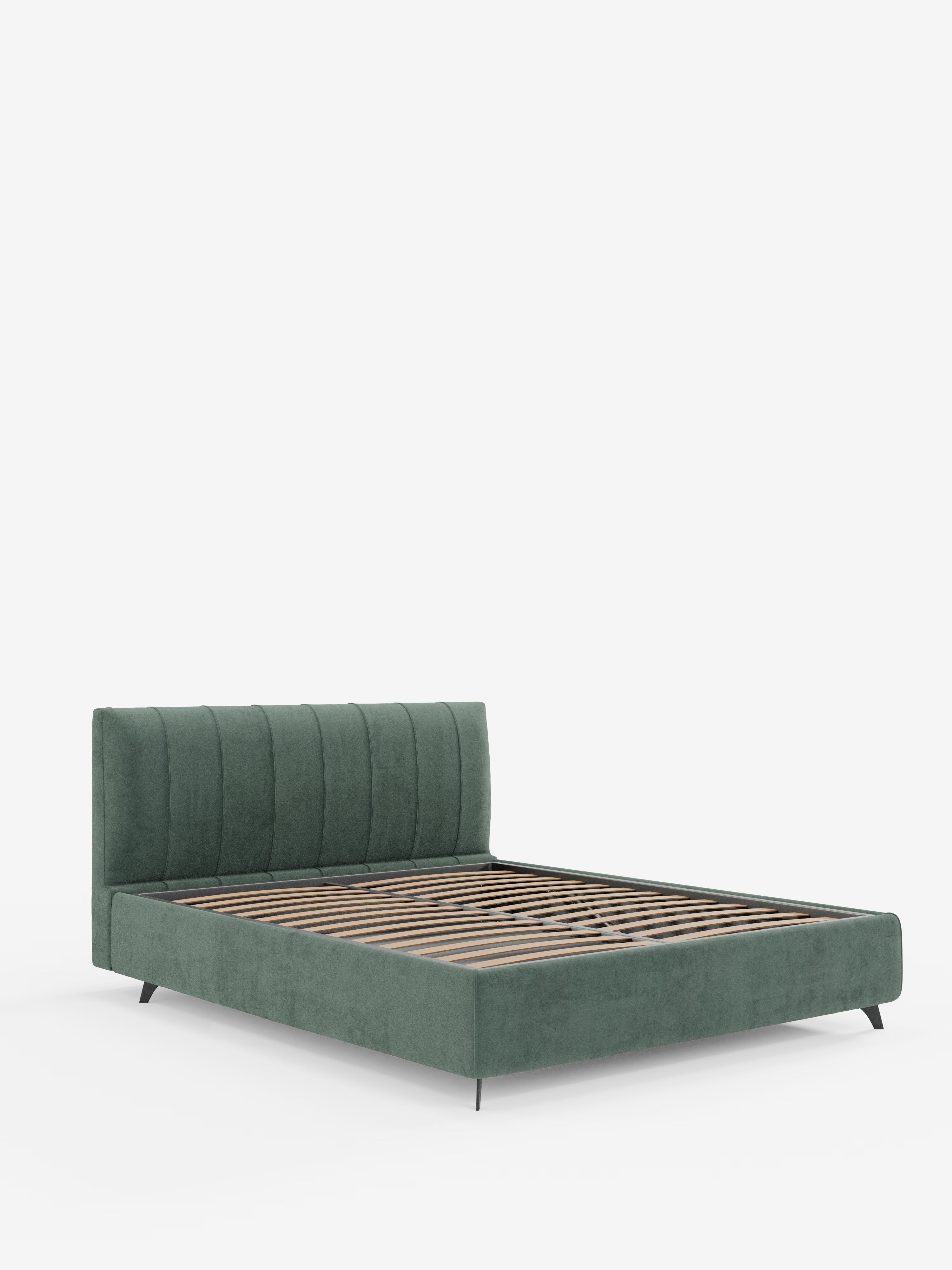 Bogart Modern double storage bed in stain-resistant microfiber, removable cover, and spacious compartment