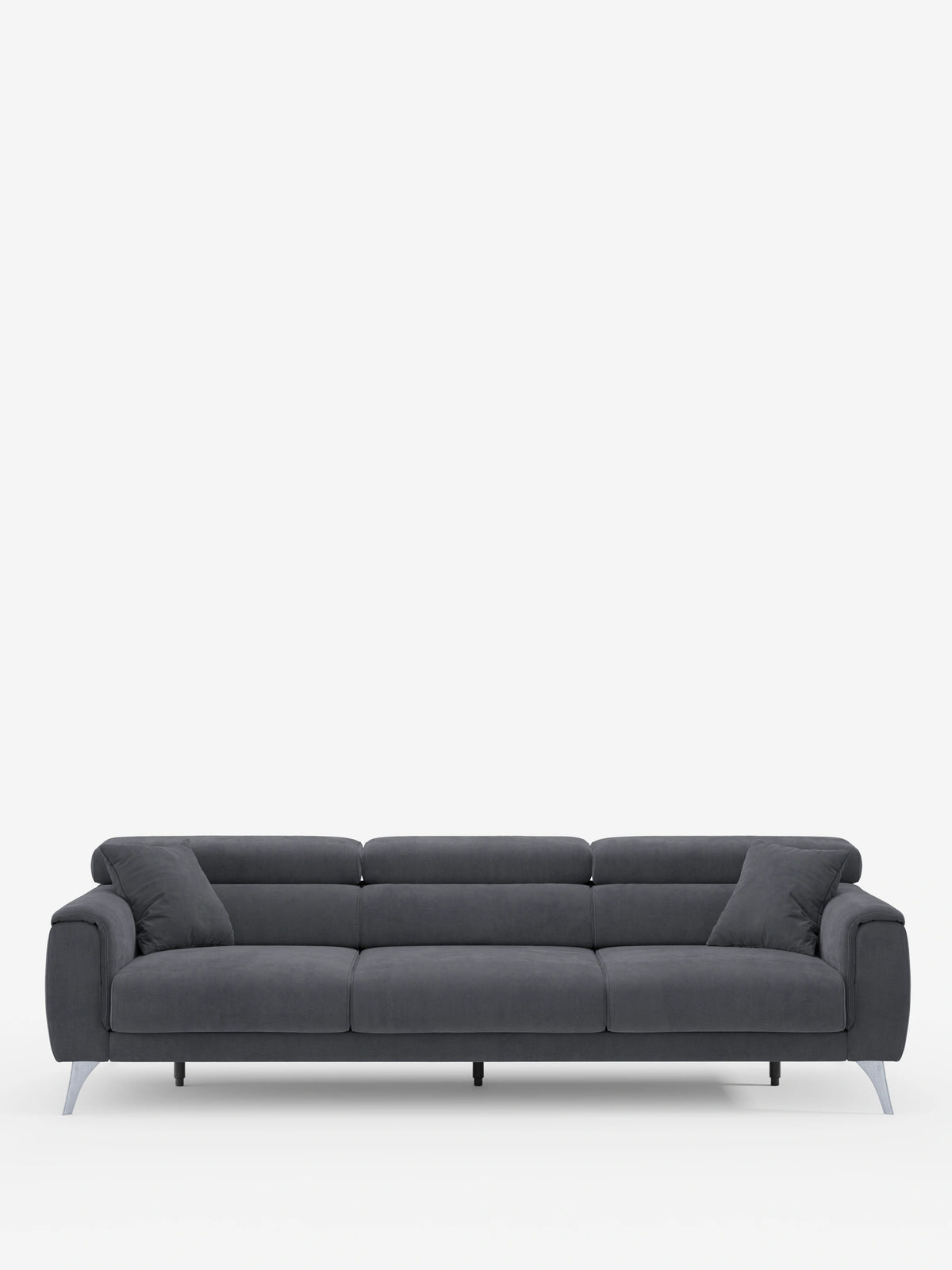 Caravaggio Sofa für 4 Personen mit drei ausziehbaren Sitzen und verstellbaren Kopfstützen aus fleckenabweisendem Stoff