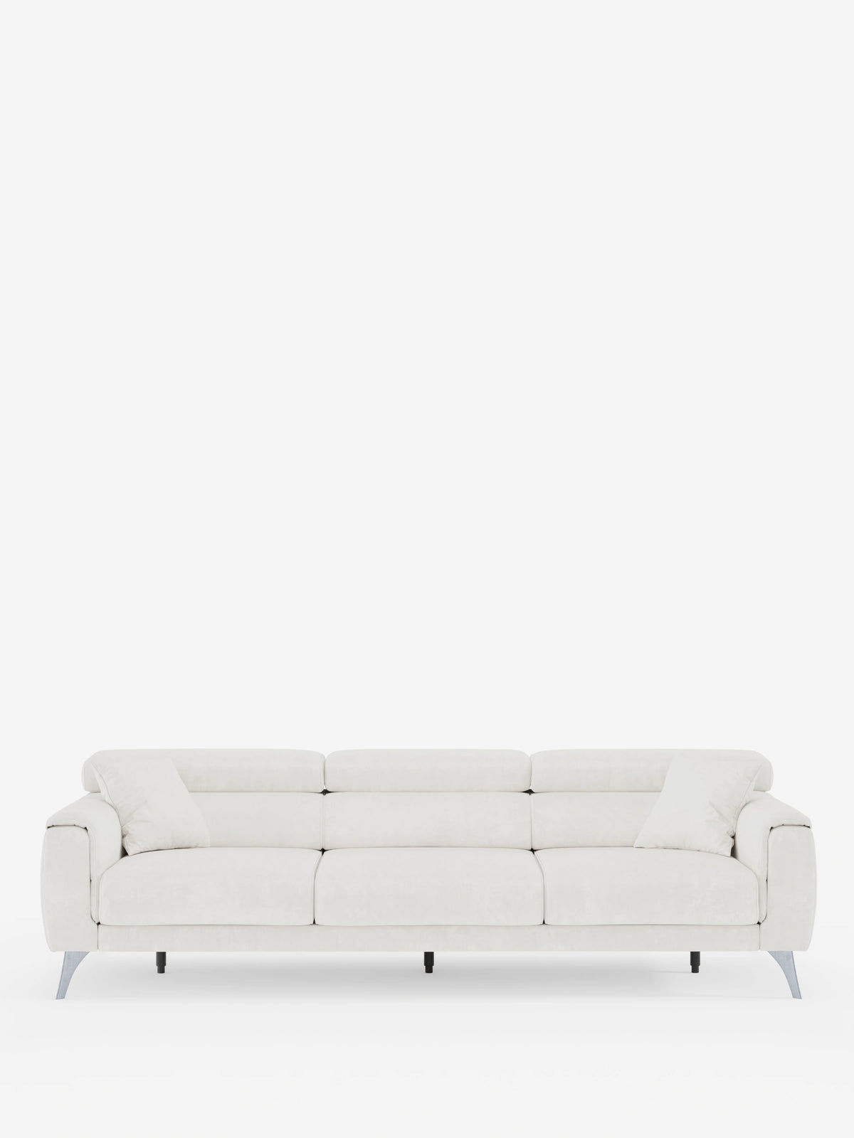 Caravaggio Sofa für 4 Personen mit drei ausziehbaren Sitzen und verstellbaren Kopfstützen aus fleckenabweisendem Stoff