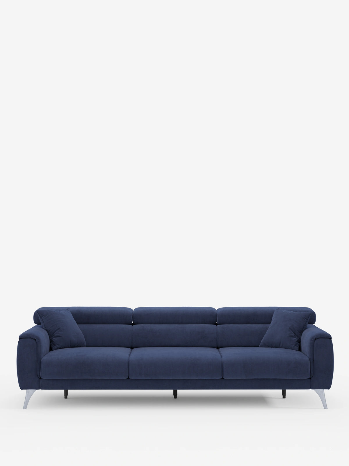 Caravaggio Sofa für 4 Personen mit drei ausziehbaren Sitzen und verstellbaren Kopfstützen aus fleckenabweisendem Stoff