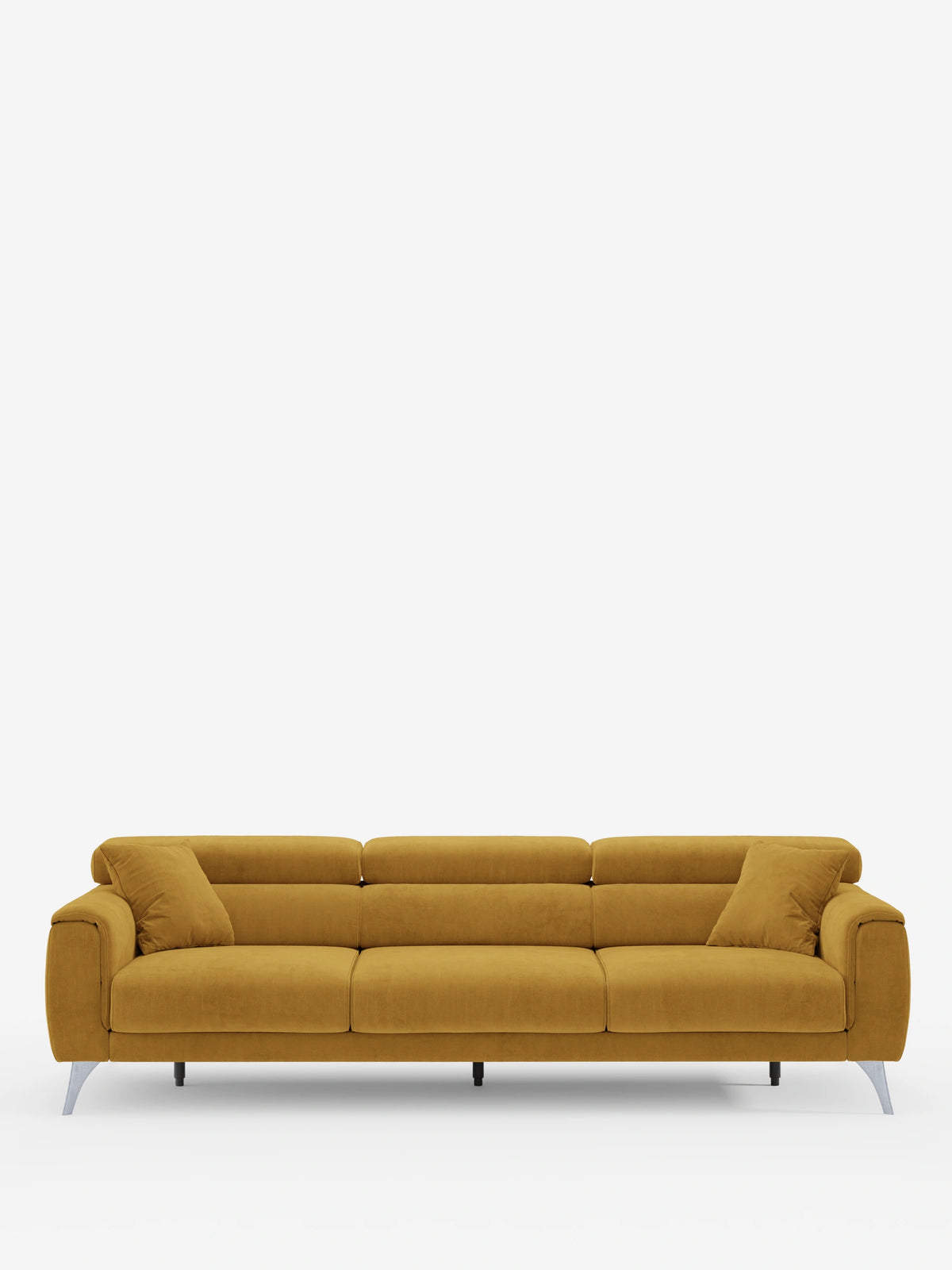 Caravaggio Sofa für 4 Personen mit drei ausziehbaren Sitzen und verstellbaren Kopfstützen aus fleckenabweisendem Stoff